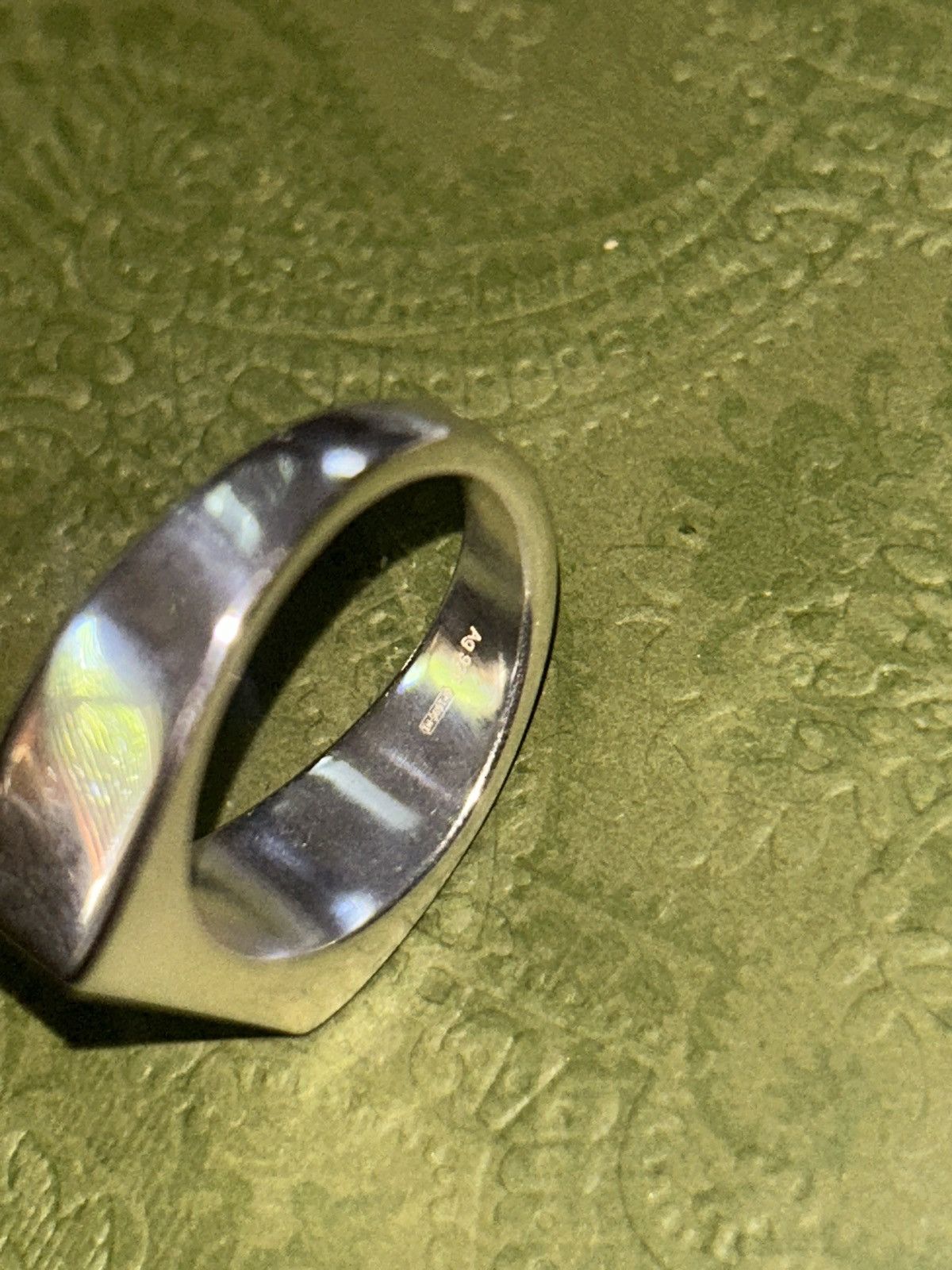 Gucci Gucci Diagonal Interlock G Tag Ring Chevalier 7.5mm AG 925 Size ONE SIZE - 5 Thumbnail