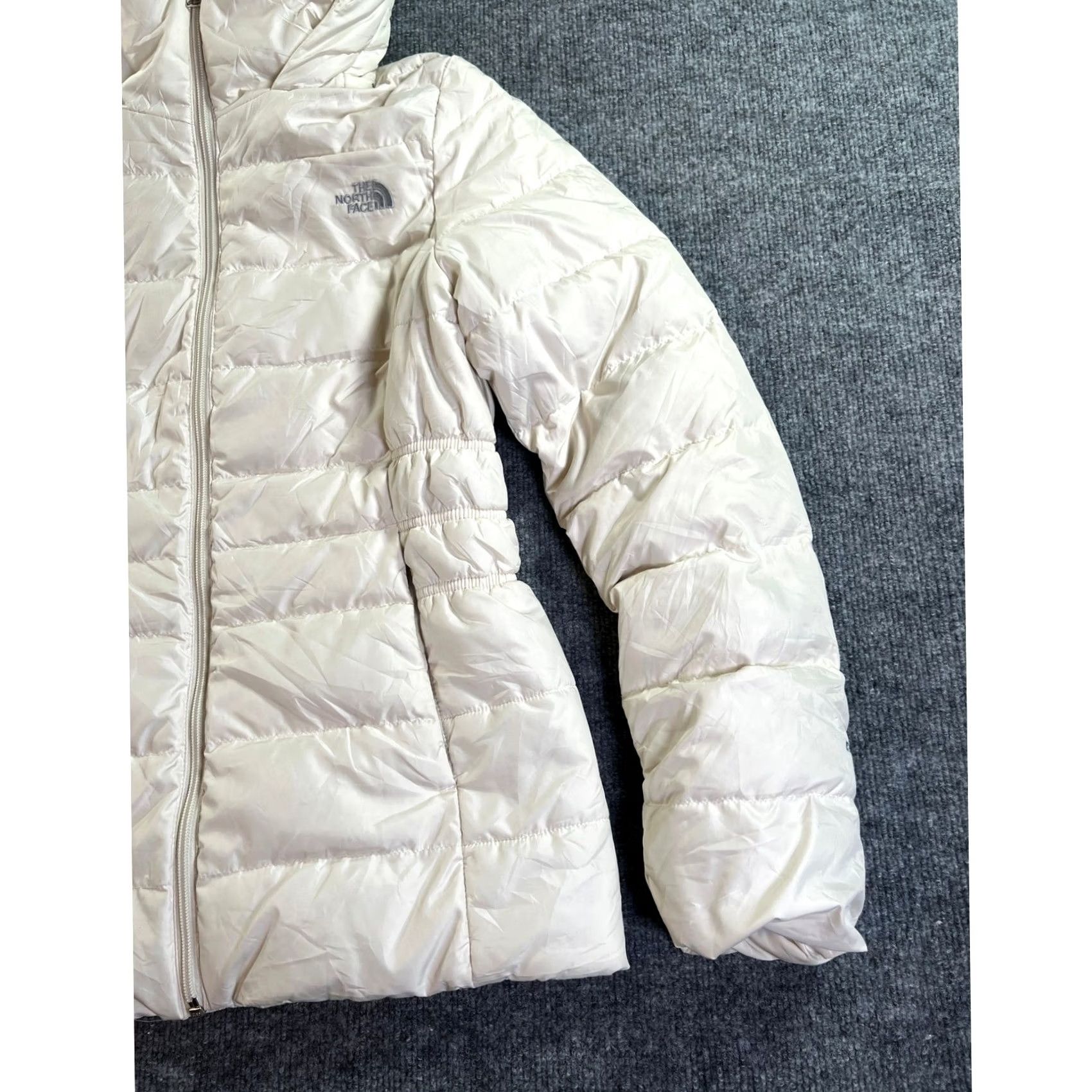 The North Face The North Face Puffer Jacket Women Small Cream Hooded Elastic Waist Quilted Zip Size S / US 4 / IT 40 - 4 Thumbnail