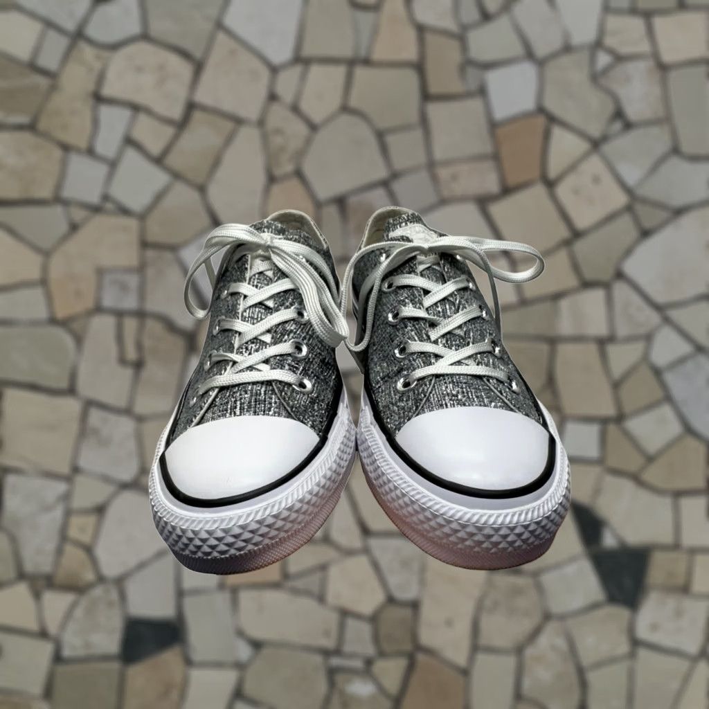 Converse Converse Shoes Womens Gray All Star Low Top Texture Canvas Rubber Sole Lace Size M / US 6-8 / IT 42-44 - 1 Thumbnail