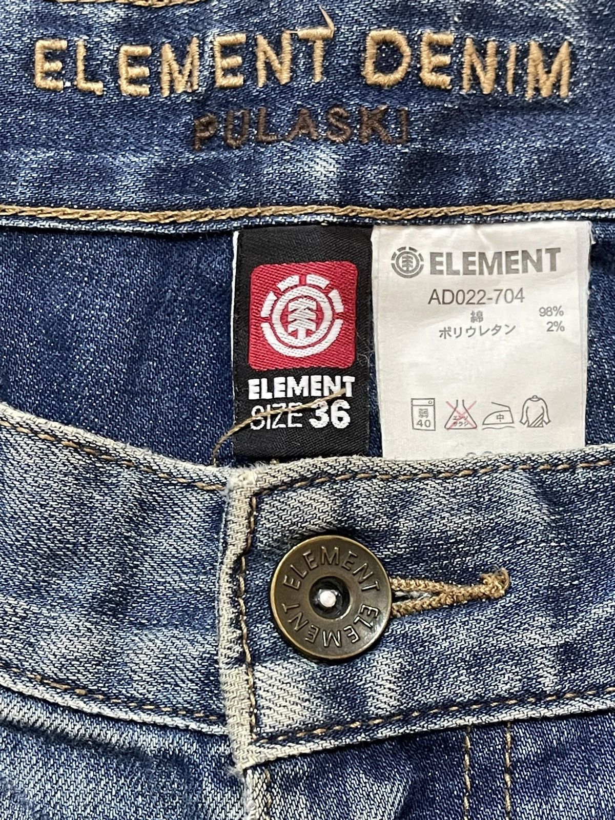 Element Vintage 90s Elements Skateboard Faded Wash Wide Leg Baggy Size US 37 - 9 Thumbnail