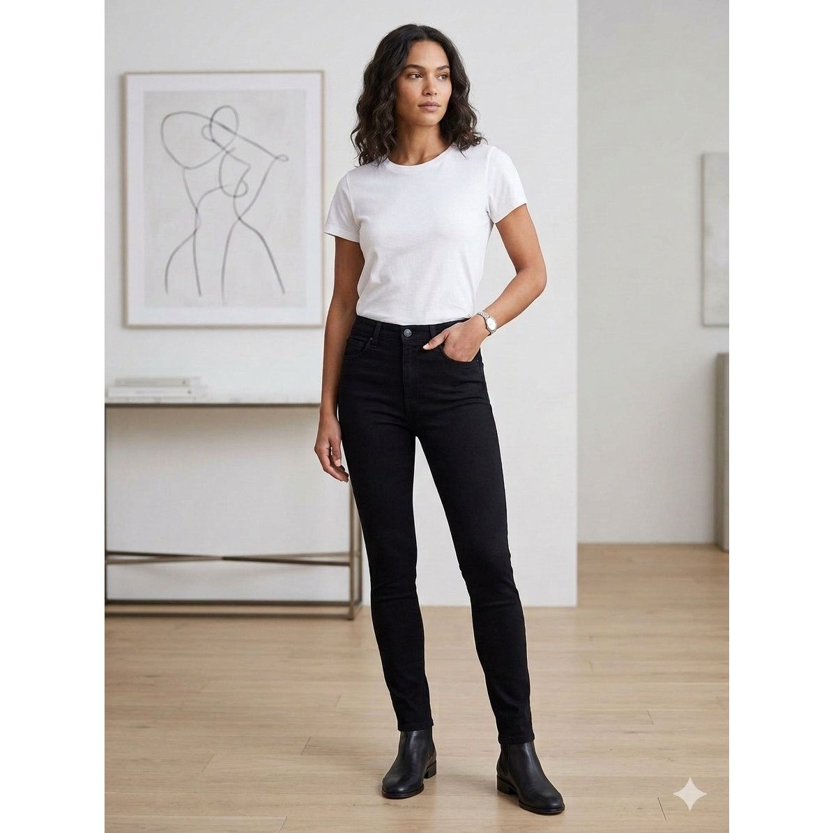 L'AGENCE L'AGENCE Marguerite High Rise Skinny Jeans Noir Black - 29 Size 29" - 5 Thumbnail