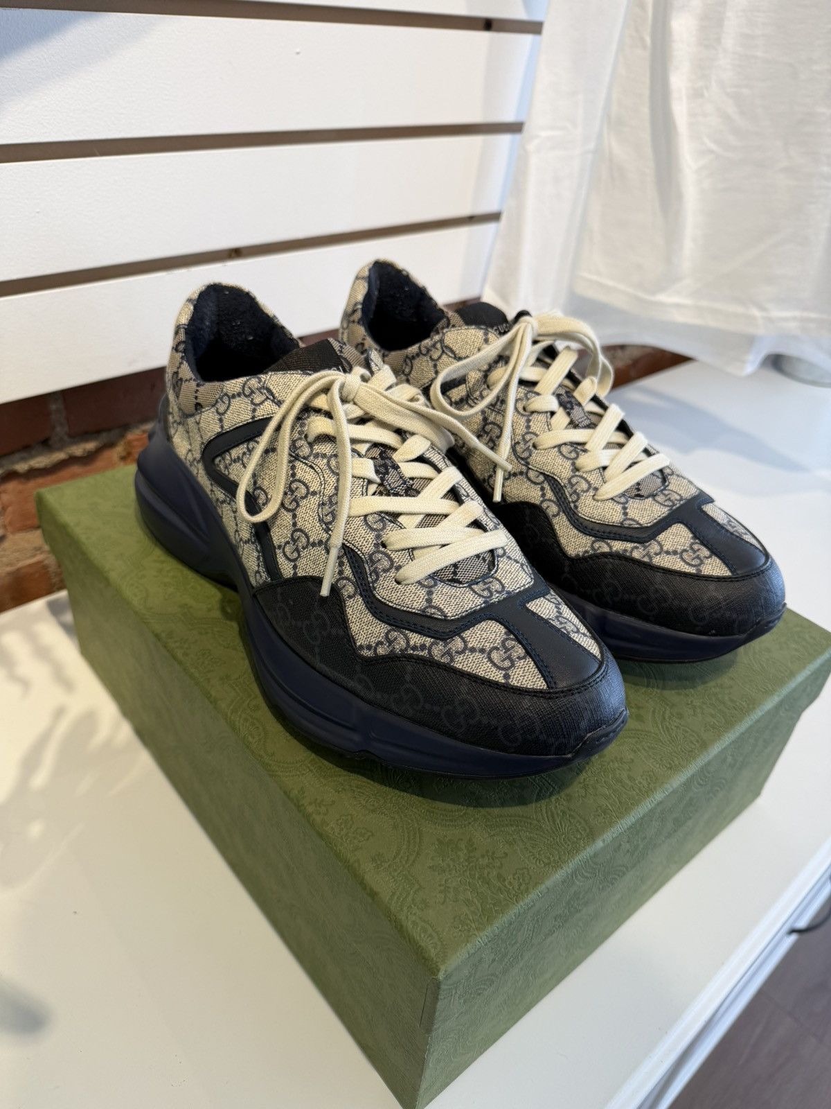 Gucci Gucci Rhyton Monogram Navy Sneakers Size US 11.5 / EU 44-45 - 1 Thumbnail