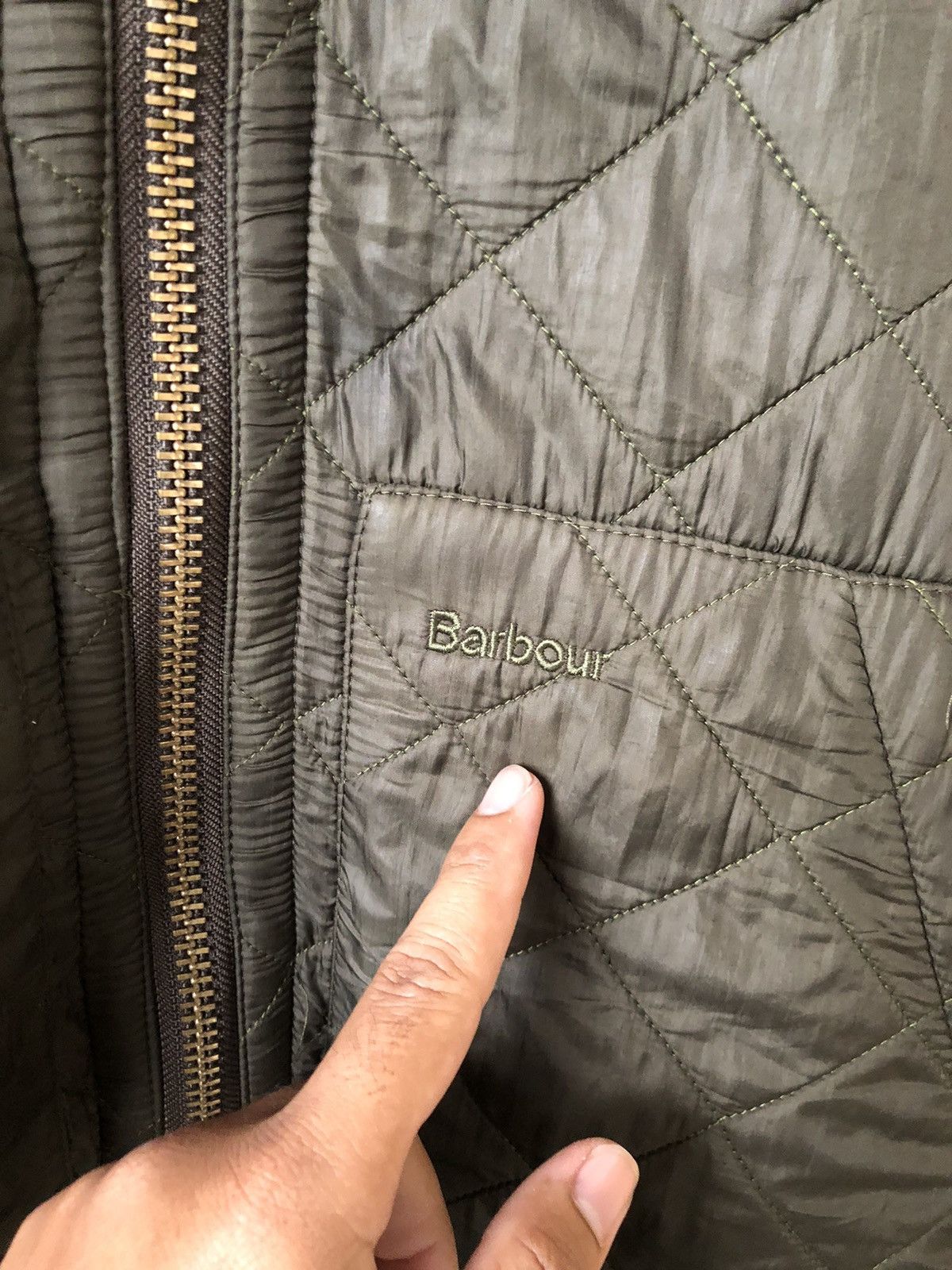 Barbour Vintage Barbour Polar Quilt Zipper Jacket Army Green Size US M / EU 48-50 / 2 - 7 Thumbnail