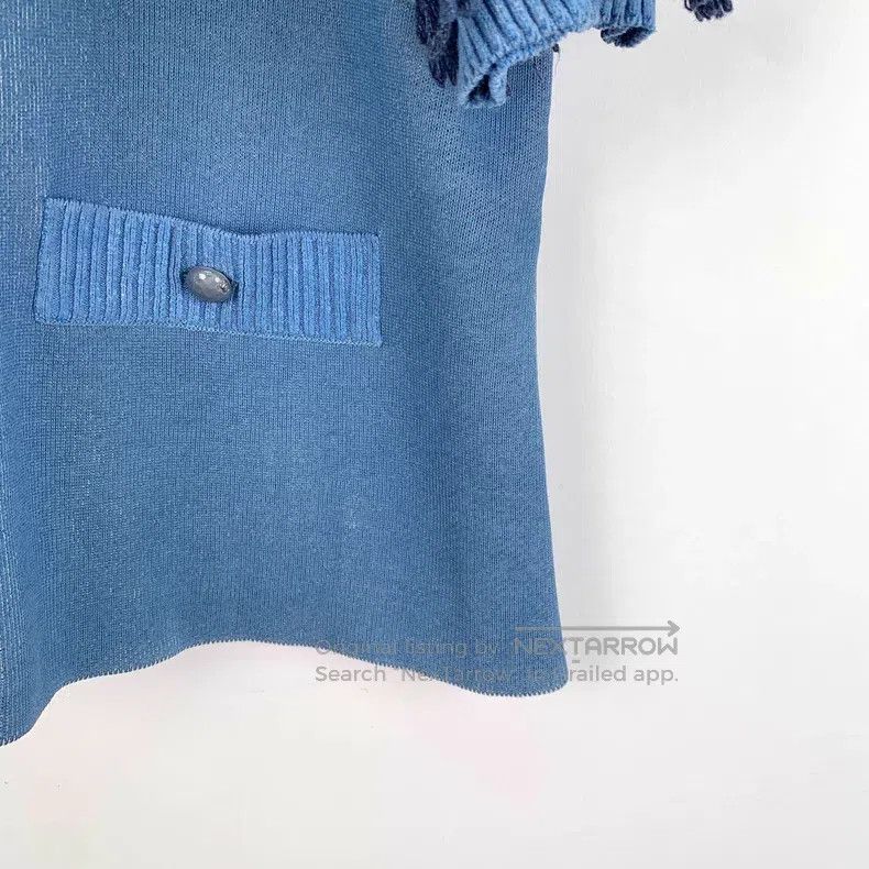Chanel Chanel Blue tassel cotton round-neck single-breasted short Size XS / US 0-2 / IT 36-38 - 4 Thumbnail