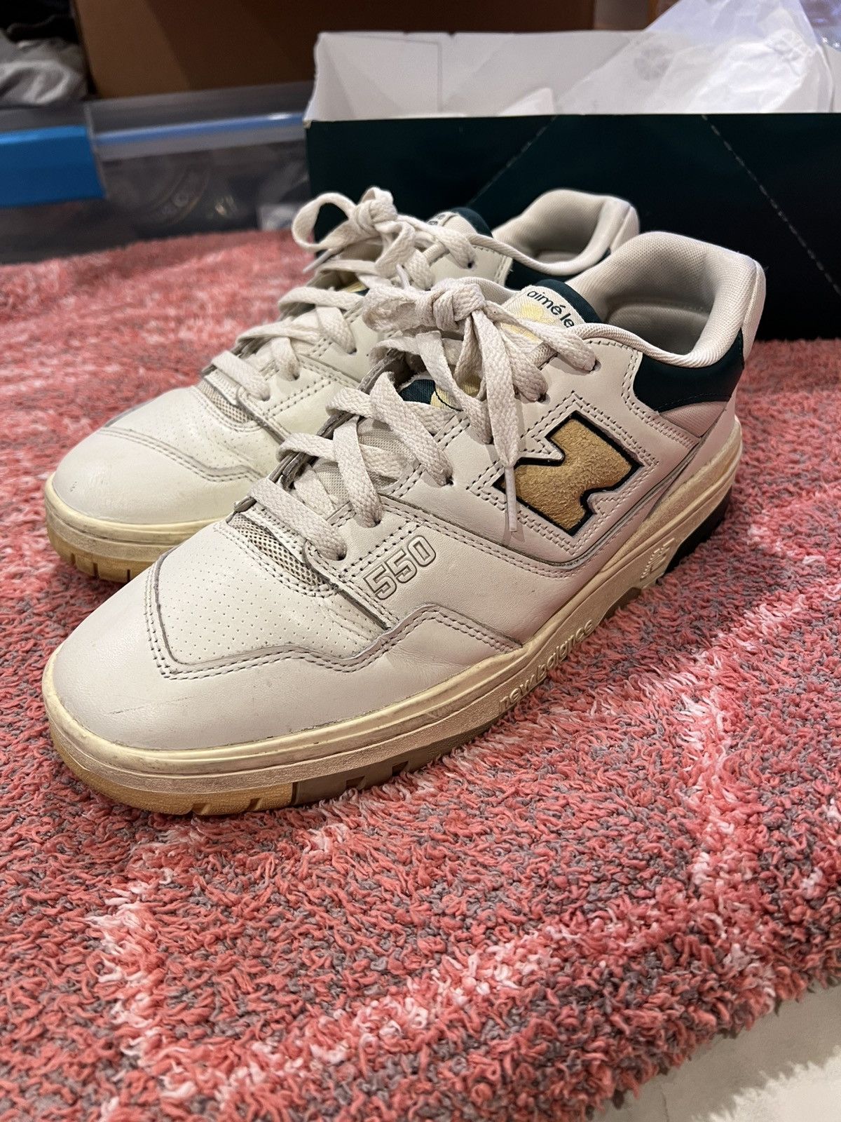 Aime Leon Dore × New Balance Aime Leon Dore New Balance 550 Green Yellow Size US 9.5 / EU 42-43 - 2 Thumbnail