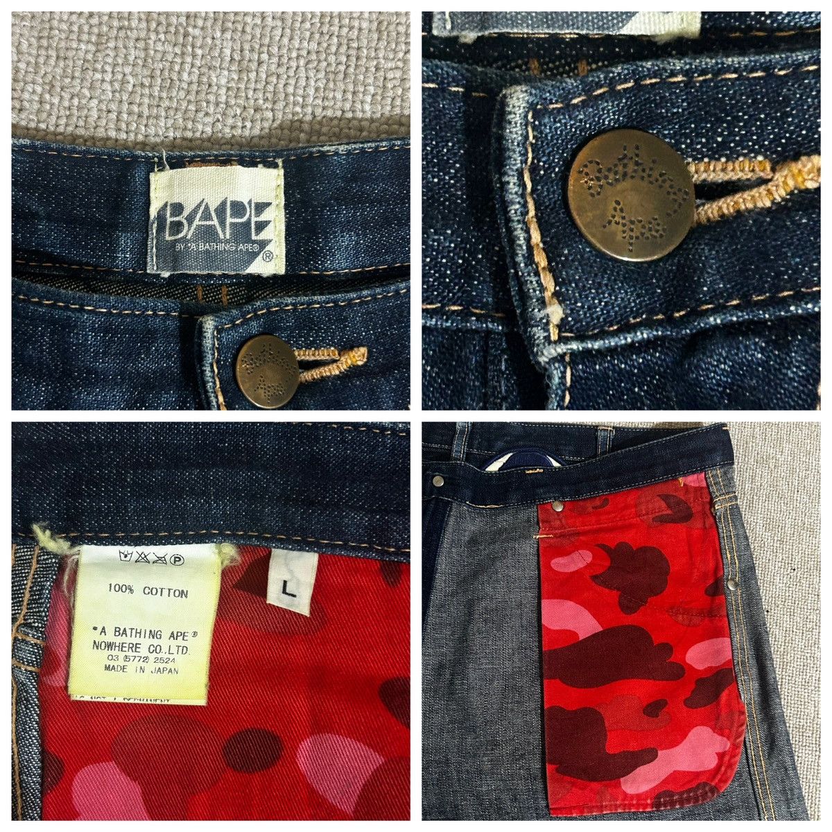 Bape Champion Logo Denim Shorts Size US 34 / EU 50 - 7 Thumbnail