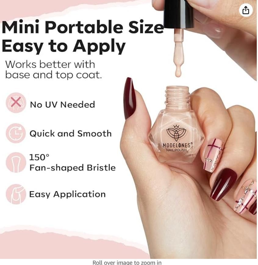 NBDN Nobrandedon Nail Polish 6 Colors Pink White Nude Pink Shimmer Matte Size ONE SIZE - 5 Thumbnail