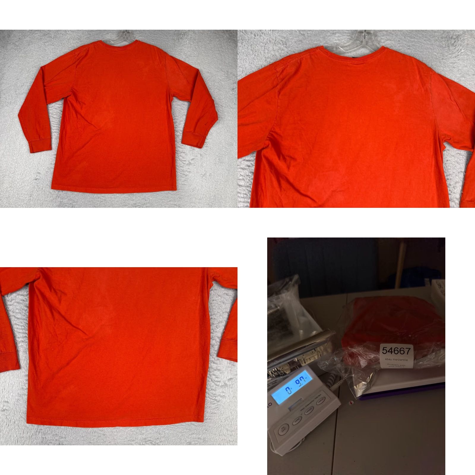 Ralph Lauren VINTAGE Nike Shirt Adult Large Orange Long Sleeve Crew Neck Cotton READ Size US L / EU 52-54 / 3 - 9 Thumbnail