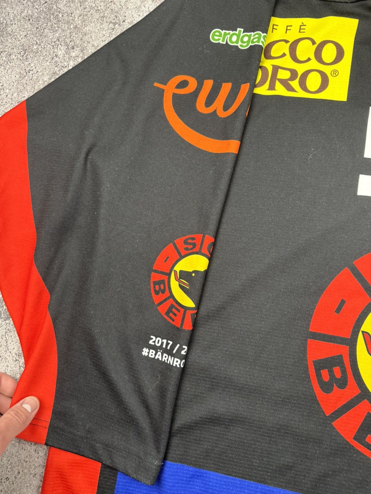 NHL × Nike 🇨🇭 Vintage 90s SC Bern Switzerland Hockey Jersey Peugeot #58 Size US XXL / EU 58 / 5 - 8 Thumbnail