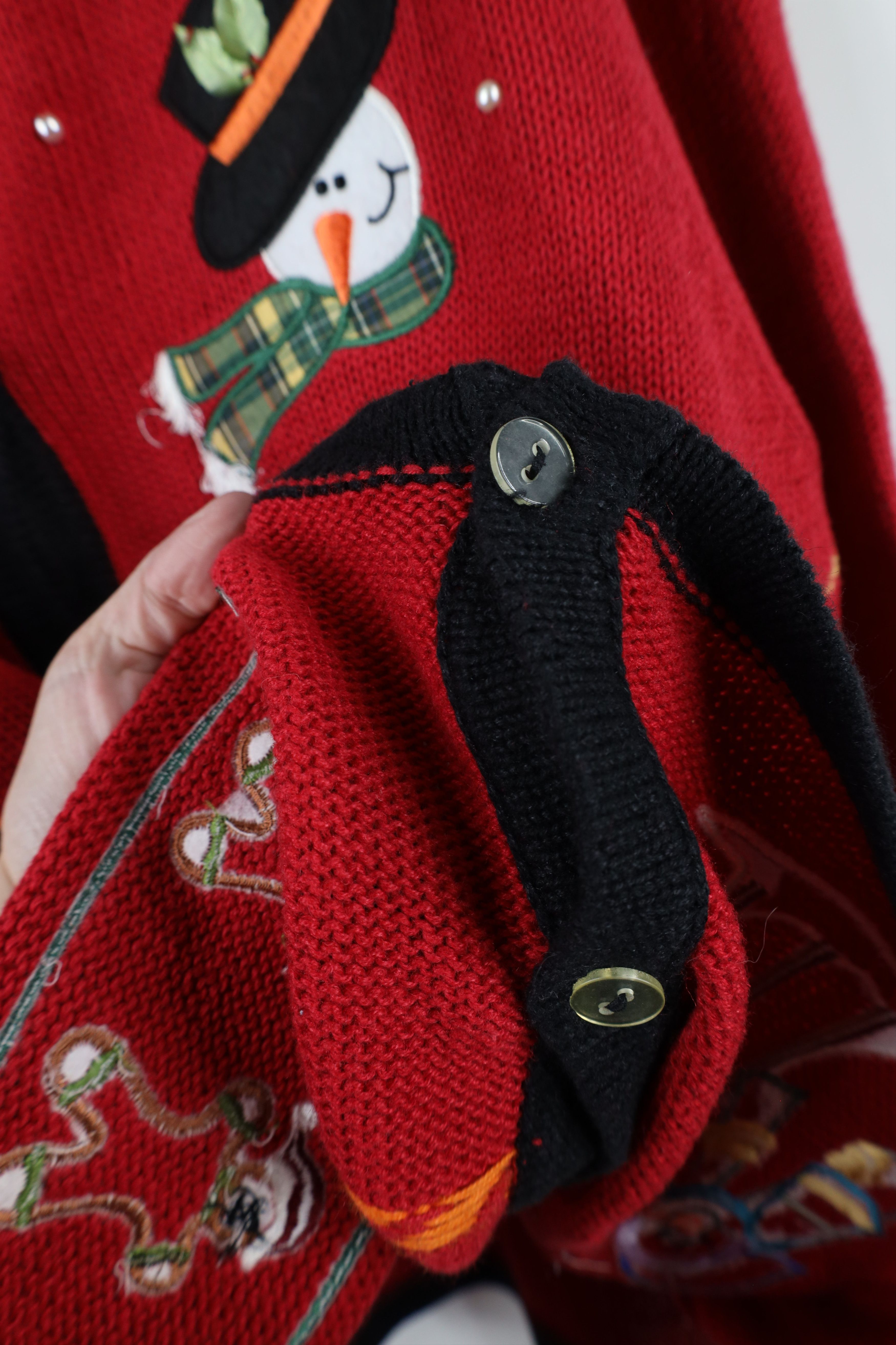 Vintage Vintage 90s Streetwear Christmas Snowman Cardigan Sweater Size XL / US 12-14 / IT 48-50 - 11 Thumbnail