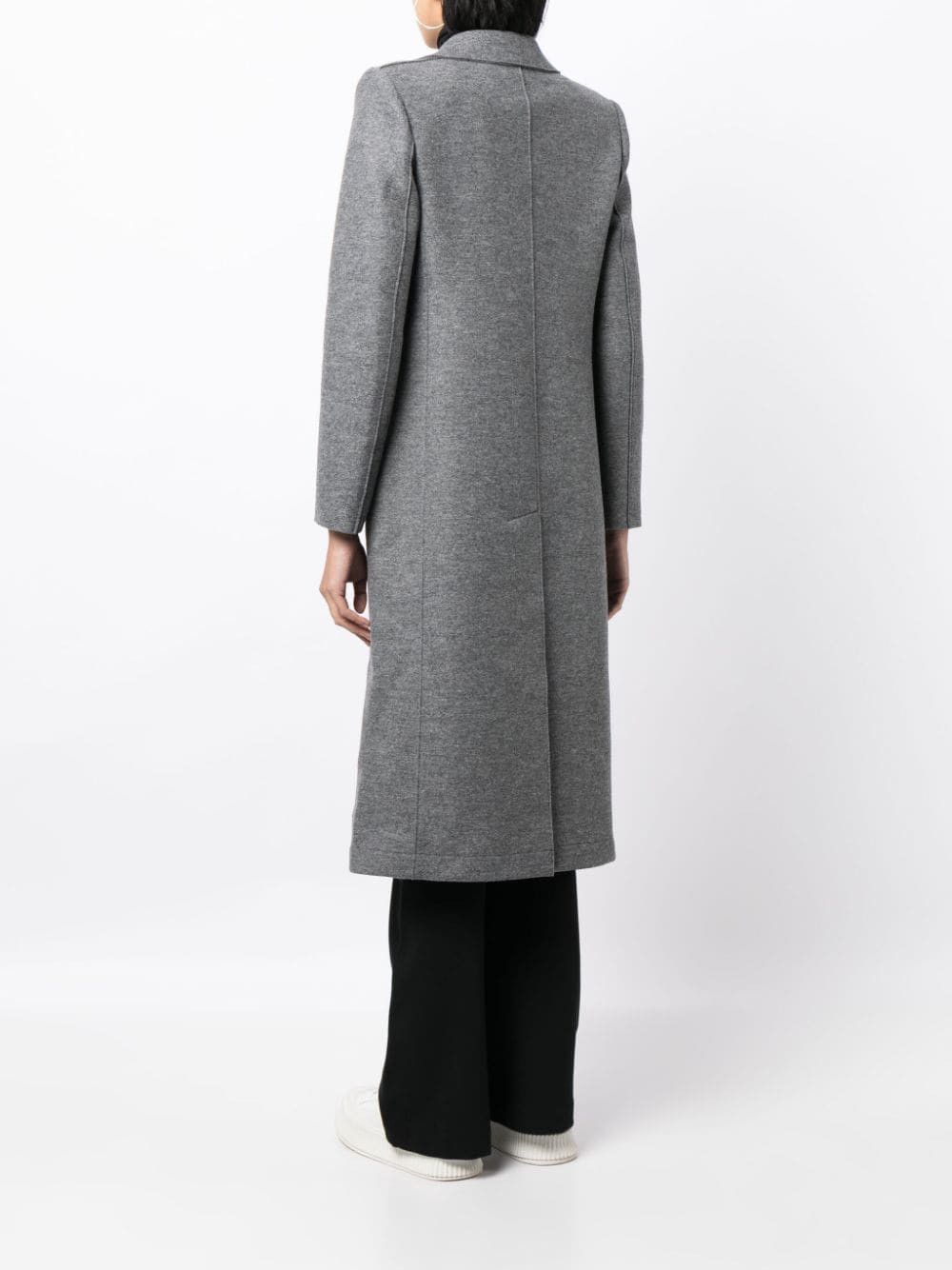 Harris Wharf London o1s22i1n1024 Single-Breasted Pressed Wool Coat in Grey Size M / US 6-8 / IT 42-44 - 4 Thumbnail