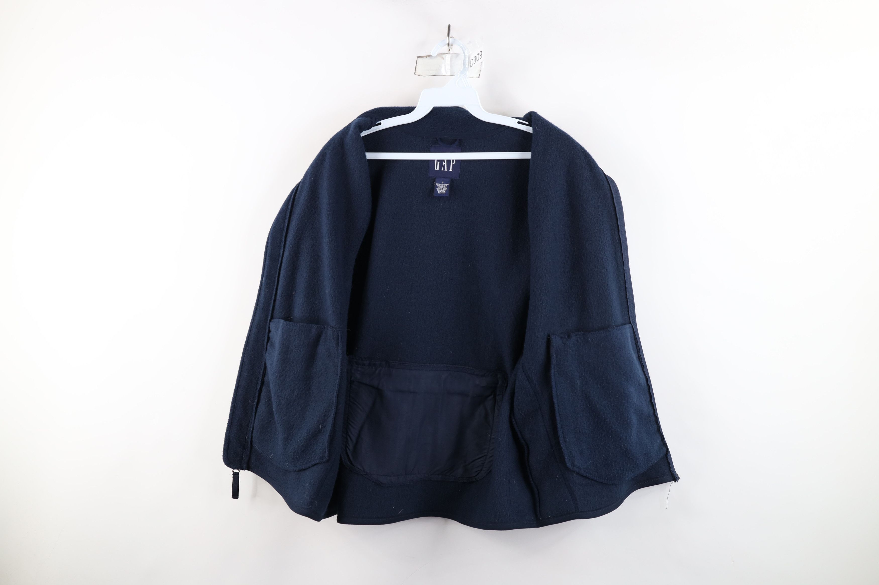 Gap × Vintage Vintage 90s Gap Faded Blank Full Zip Fleece Vest Jacket Blue Size US S / EU 44-46 / 1 - 10 Thumbnail