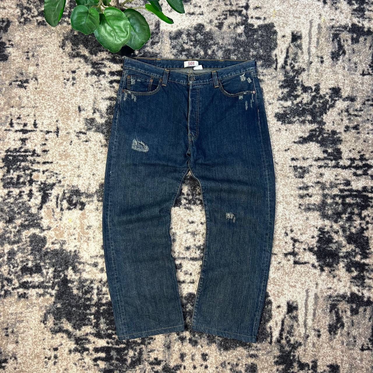 Levi's 501 Levis Vintage Y2K Distressed Style Baggy Denim Jeans Size US 38 / EU 54 - 2 Thumbnail