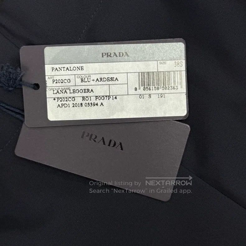 Prada Prada Dark blue sheep wool tie-up suit trousers Size 38R - 7 Thumbnail