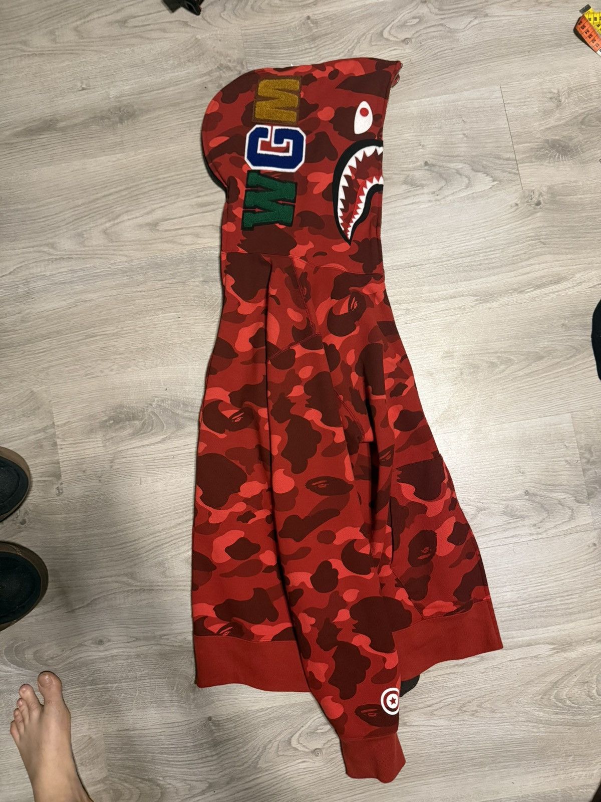 Bape bape camo split hoodie red black Size US XL / EU 56 / 4 - 2 Thumbnail