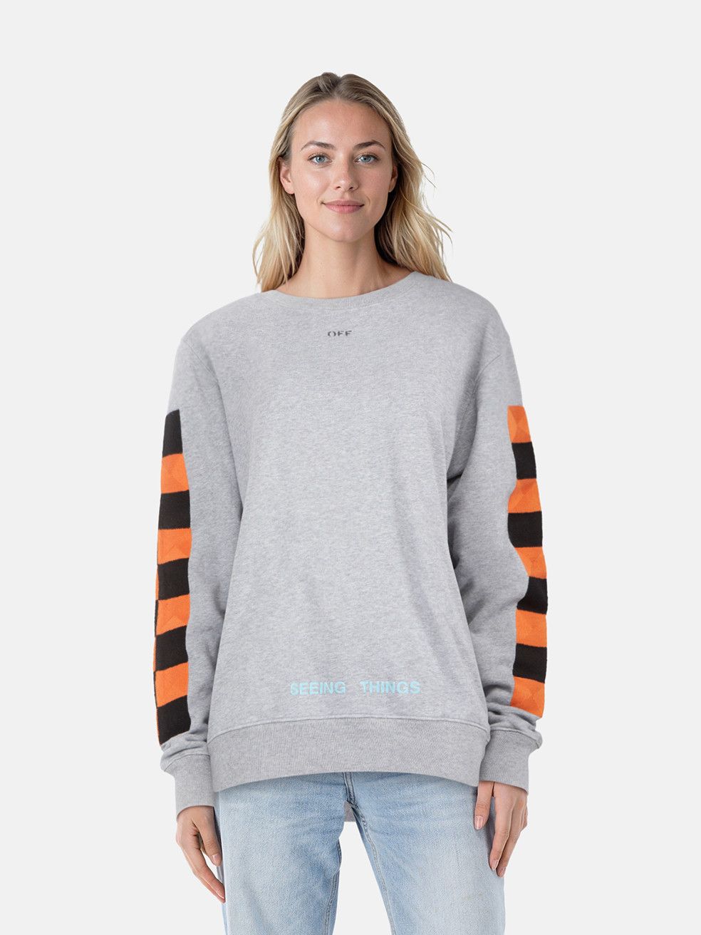 Off-White Grey 'Seeing Things' Oversized Sweatshirt Size S / US 4 / IT 40 - 1 Thumbnail