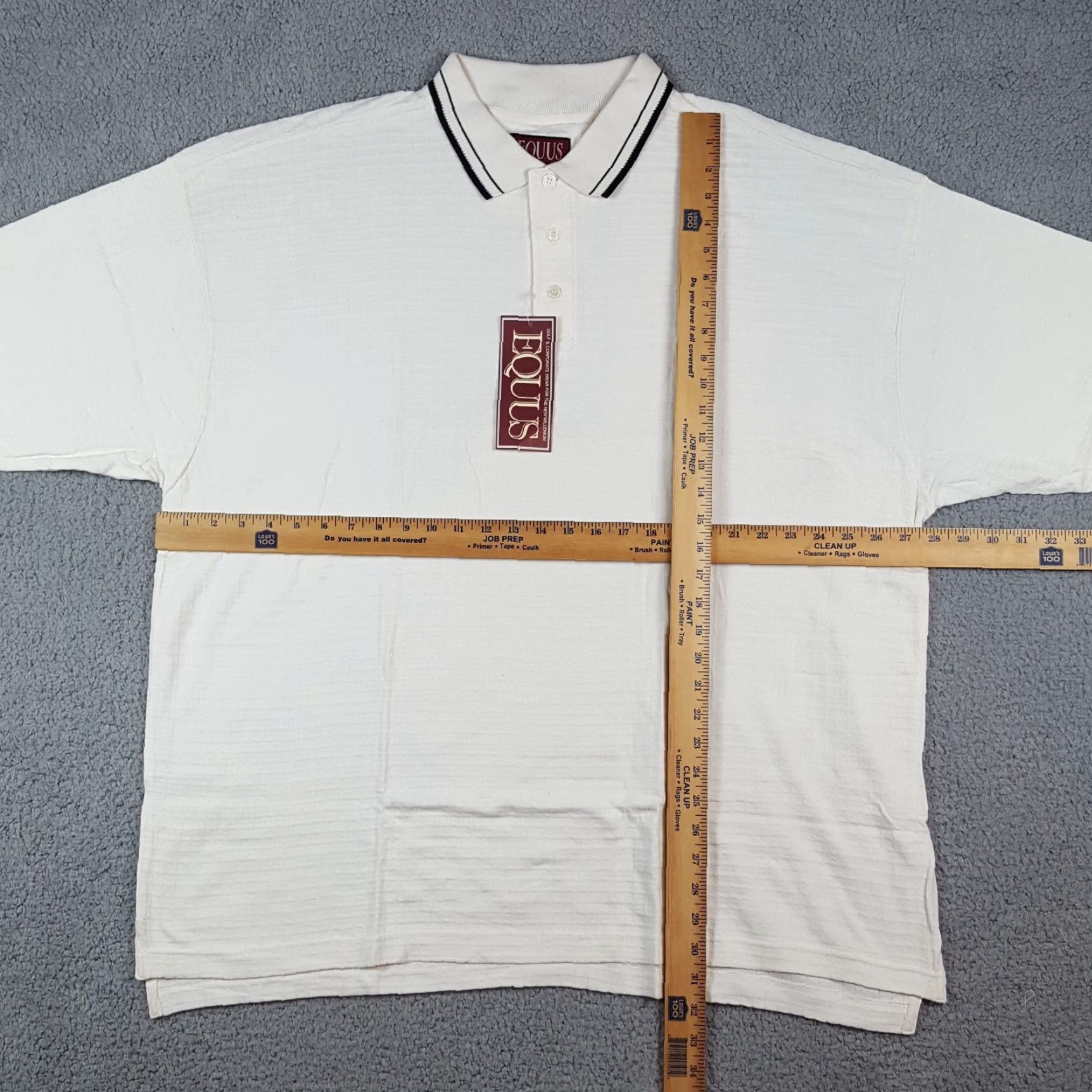 Vintage VINTAGE Equus White Checked Polo Shirt 2XL Relaxed Fit Short Sleeve Collared Casual Golf 90s Mens Size US XXL / EU 58 / 5 - 6 Thumbnail