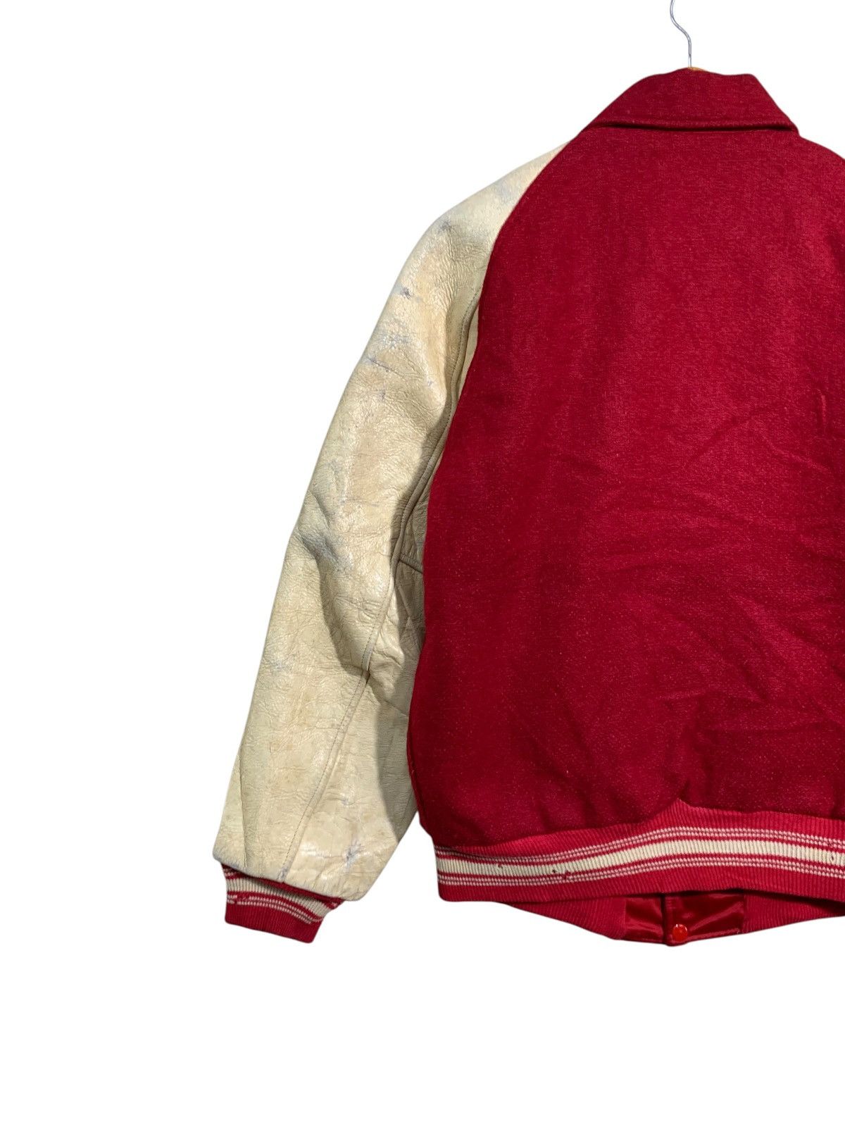 Vintage 🔥RARE VTG OSHMAN’S RICH KNIT STADIUM JACKET WOOL/LEATHER Size US M / EU 48-50 / 2 - 5 Thumbnail