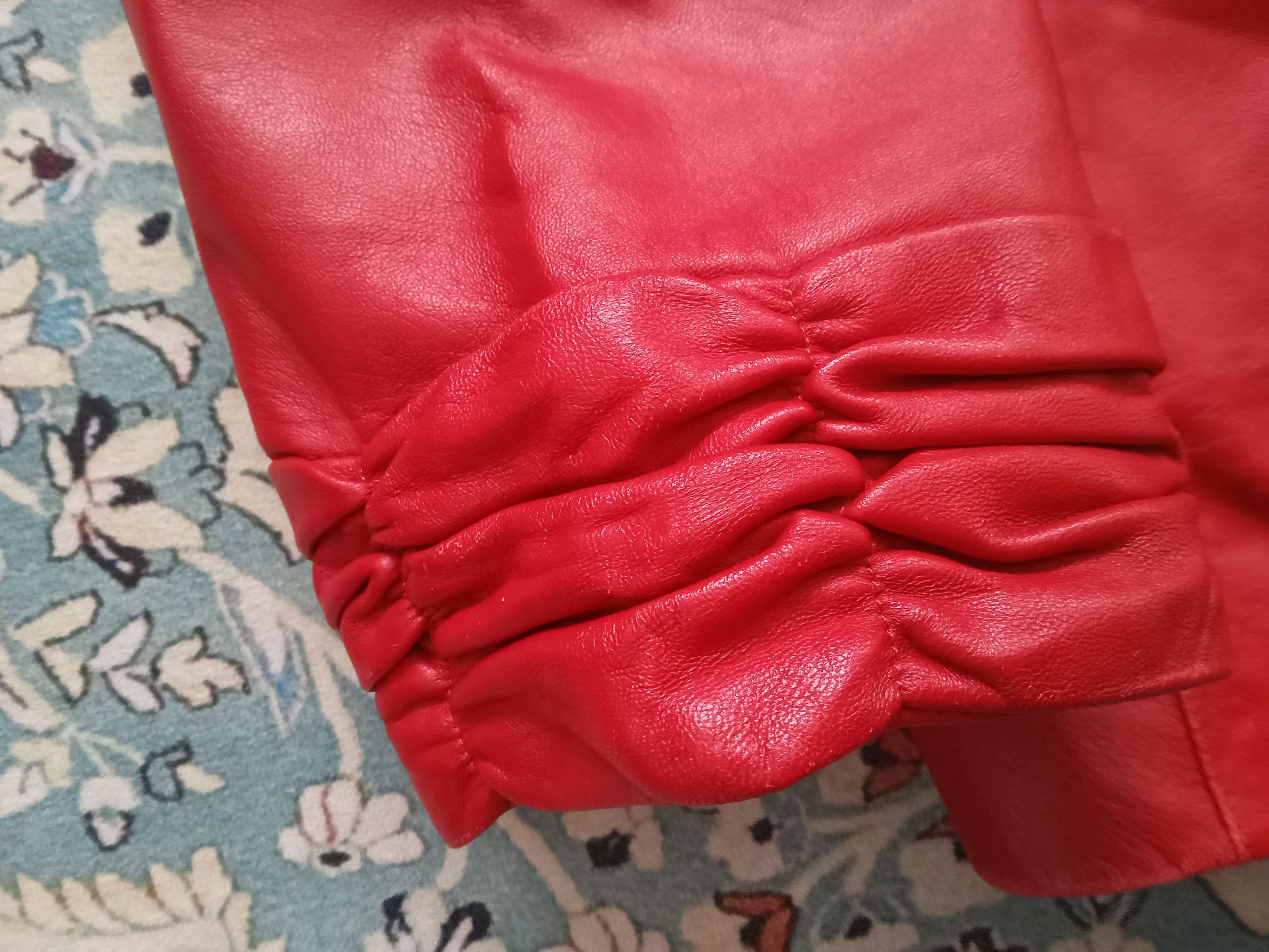 Balmain Vintage Balmain Paris Red Leather Jacket Size US L / EU 52-54 / 3 - 9 Thumbnail
