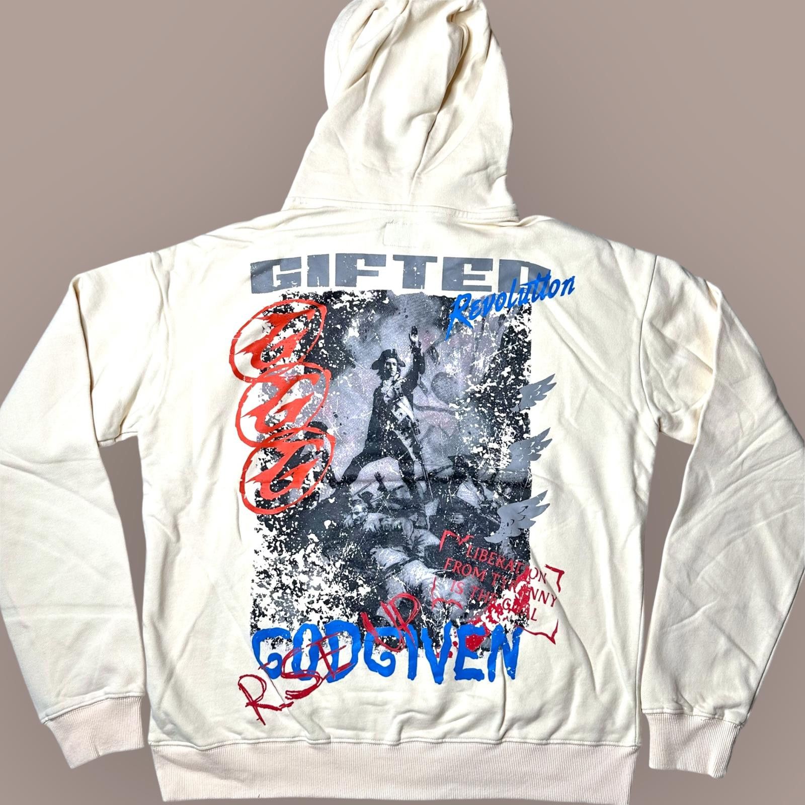 NWT GFTD LA Gifted God Given Revolution Hoodie Cream Mens M