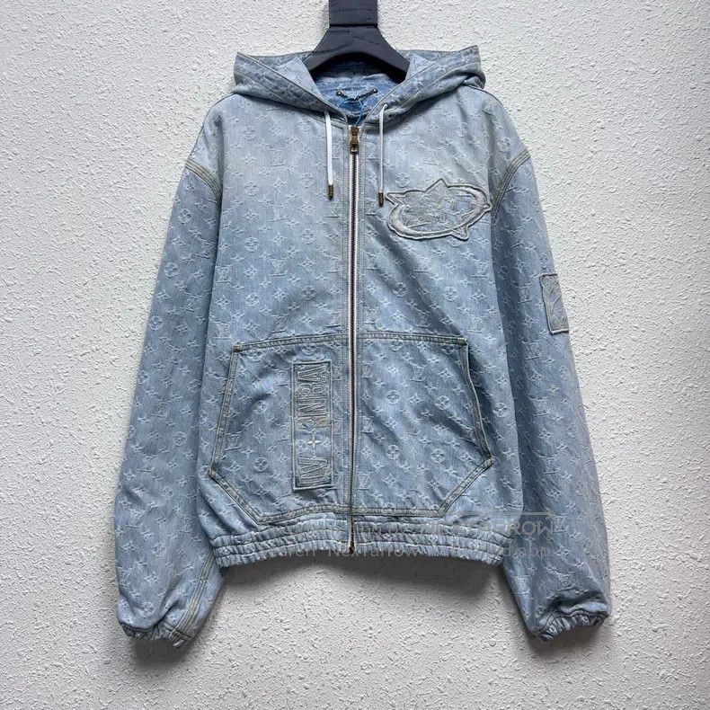 Louis Vuitton Louis Vuitton NBA full print denim hooded jacket Size US M / EU 48-50 / 2 - 1 Thumbnail