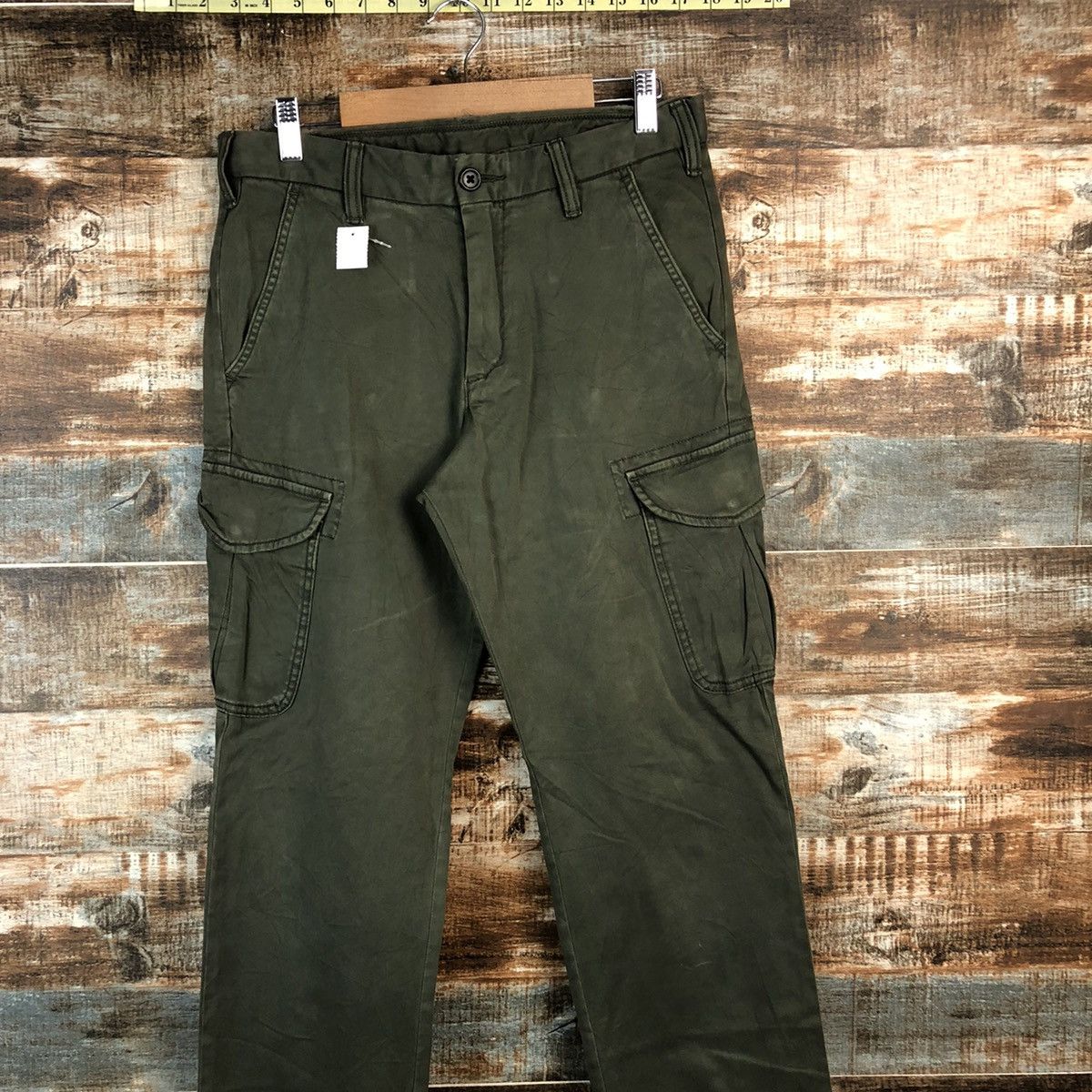 Japanese Brand DLL Uniqlo Green Cargo Multipocket Pants #C650 Size US 30 / EU 46 - 2 Thumbnail