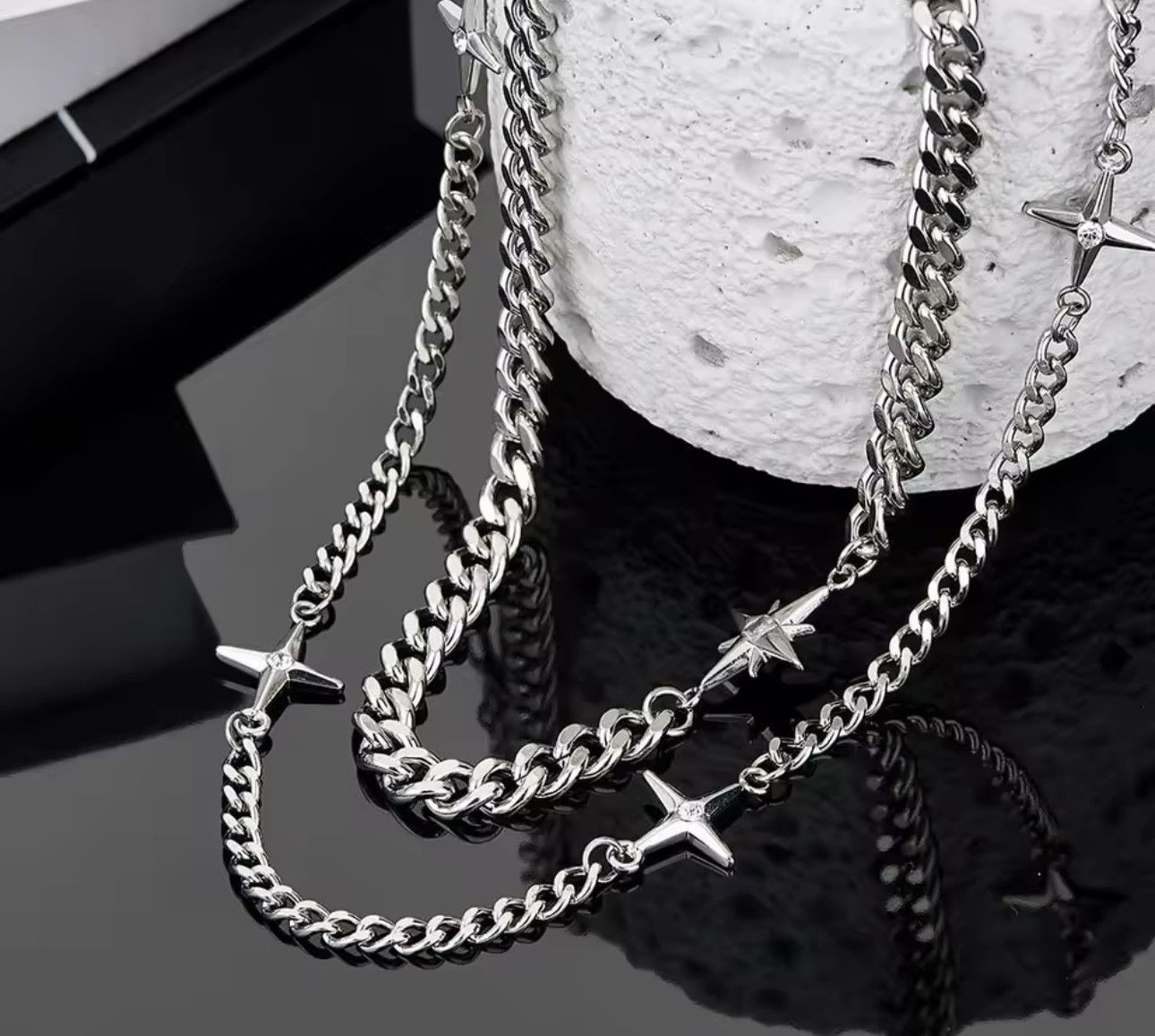 Jewelry Double-layer Star Cross Necklace Size ONE SIZE - 6 Thumbnail