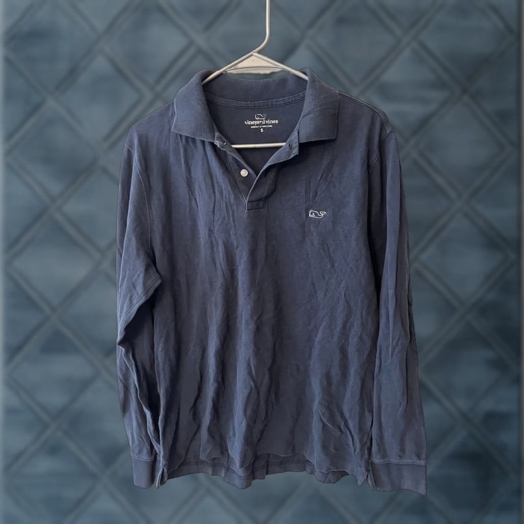 Vineyard Vines Vineyard Vines Mens Polo Shirt Cotton Long Sleeve Solid Blue Small Size US S / EU 44-46 / 1 - 1 Thumbnail