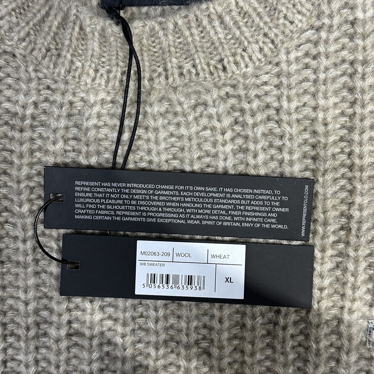Represent Clo. Represent Heavy Rib Sweater - Wheat Size US XL / EU 56 / 4 - 4 Thumbnail