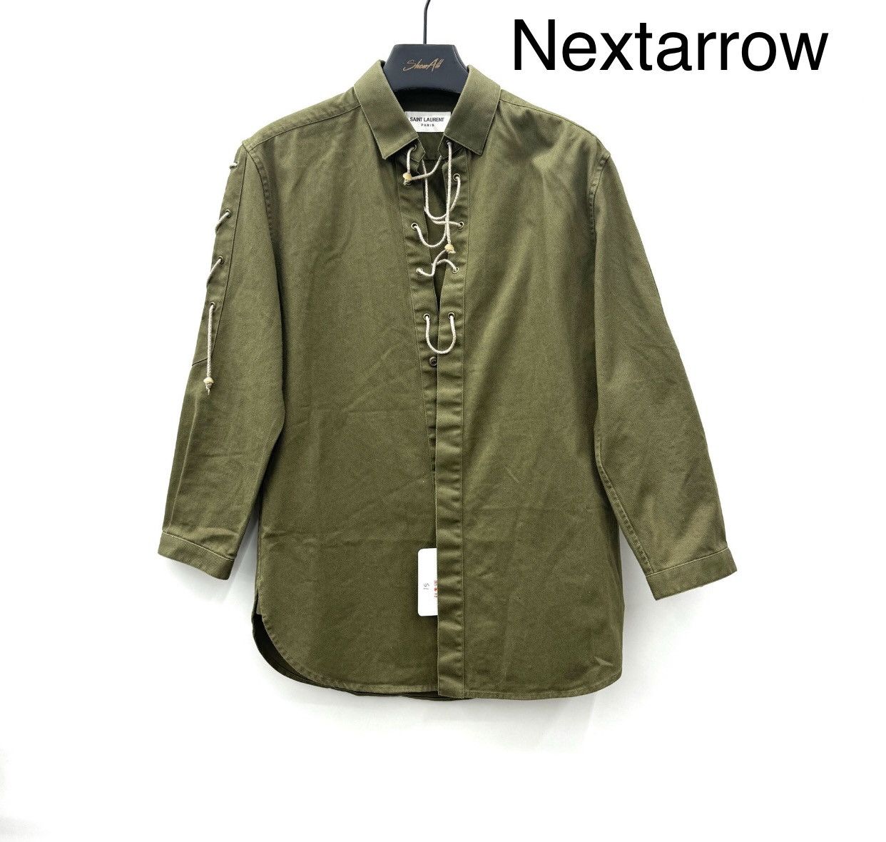 Saint Laurent Paris × Yves Saint Laurent Saint Laurent Rope Army Green Denim Jacket2412-Nextarrow Size XS / US 0-2 / IT 36-38 - 1 Thumbnail