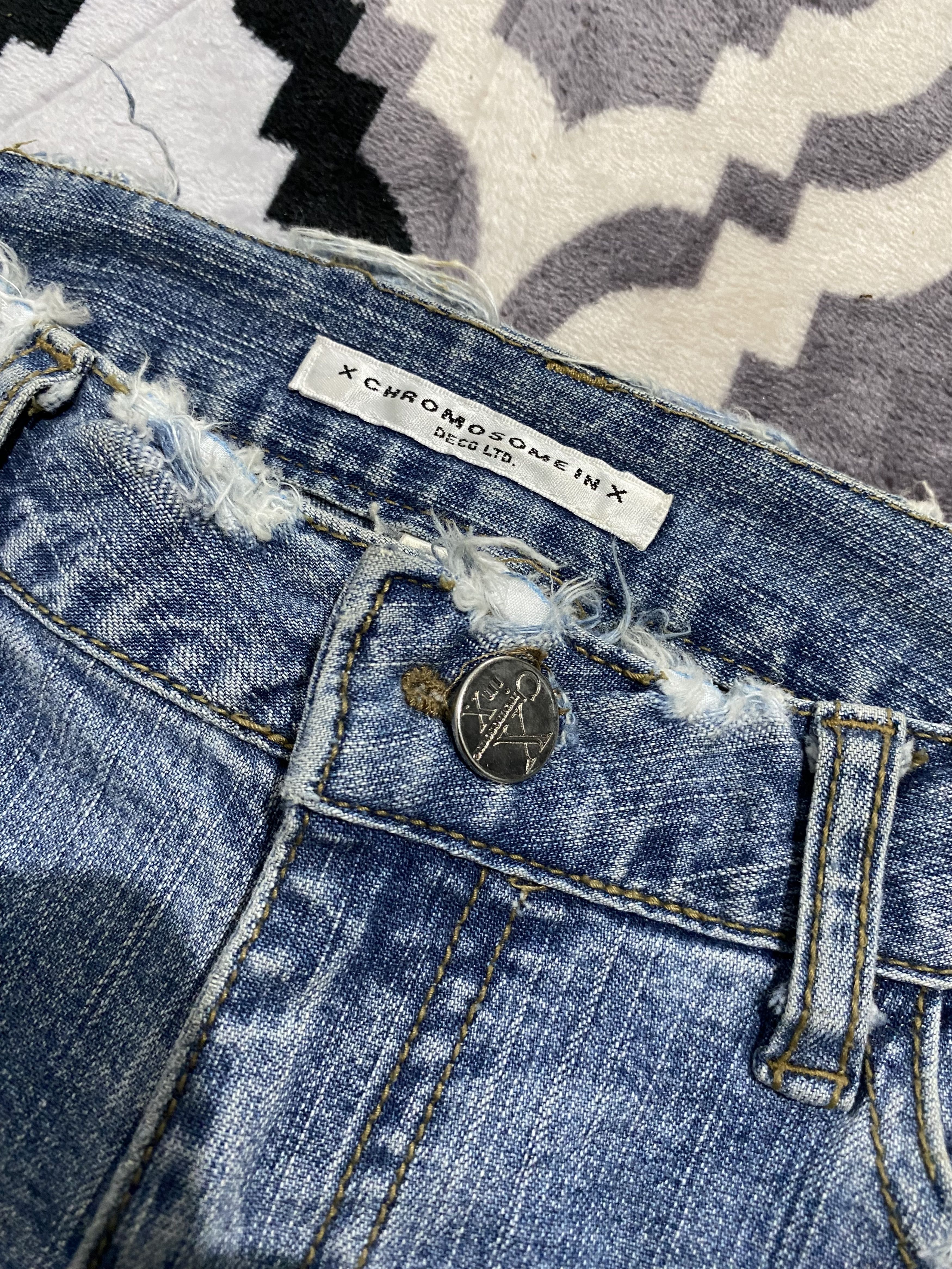 If Six Was Nine X CHROMOSOME IN X distressed patchwork flared LGB style Size US 30 / EU 46 - 8 Thumbnail