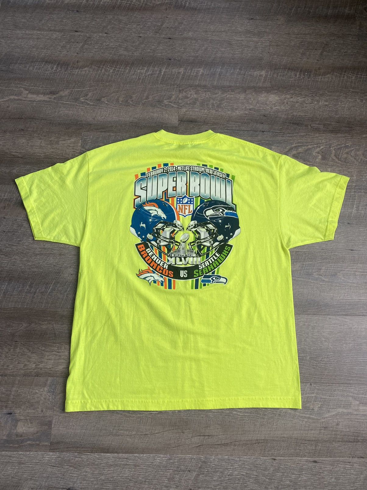 NFL 2014 NFL Super Bowl 48 Seahawks Vs Broncos Tee Size US XXL / EU 58 / 5 - 2 Thumbnail