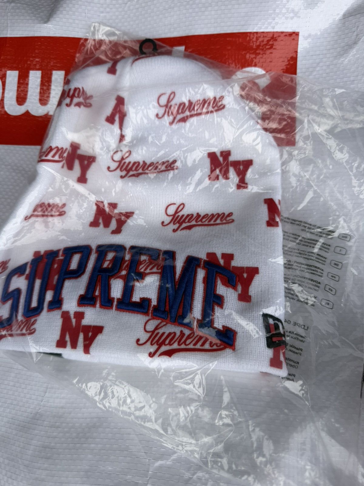 New Era × Supreme Supreme New Era Monogram Beanie white IN HAND‼️ Size ONE SIZE - 1 Preview