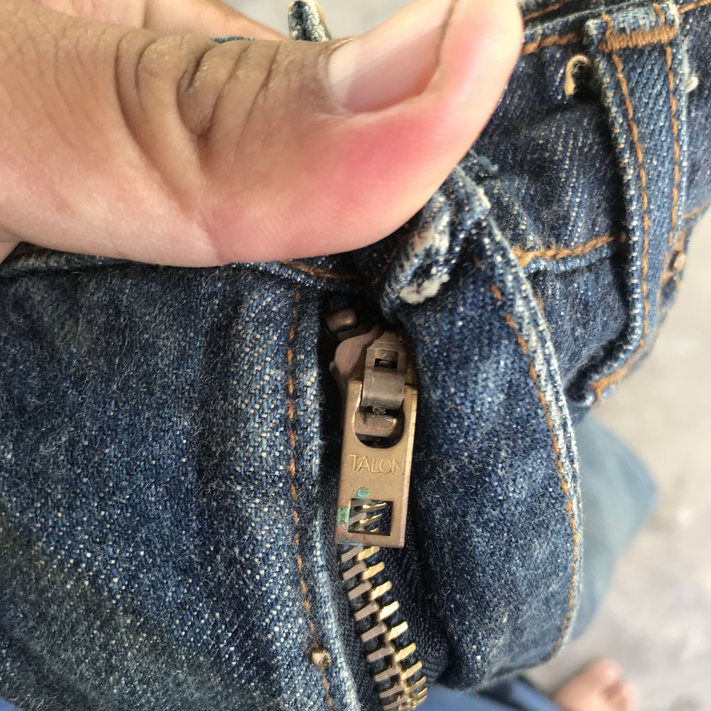 Tornado Mart FLARE!!Vintage 70s Big John Denim Zipper Talon-Size 27 Size US 27 - 9 Thumbnail