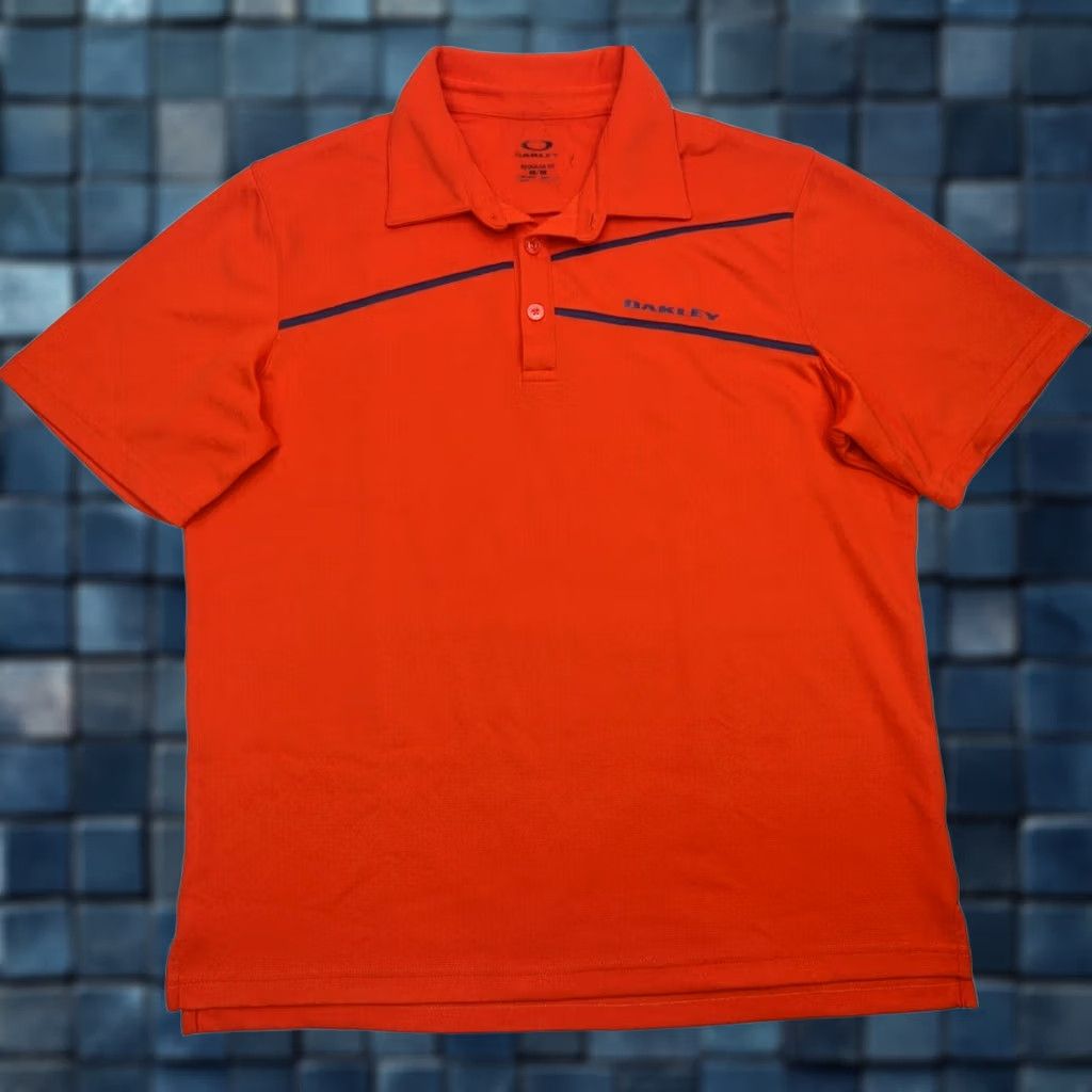 Oakley Oakley Polo Shirt Men M Orange Stripe Short Sleeve Button Regular Fit Size US M / EU 48-50 / 2 - 1 Thumbnail