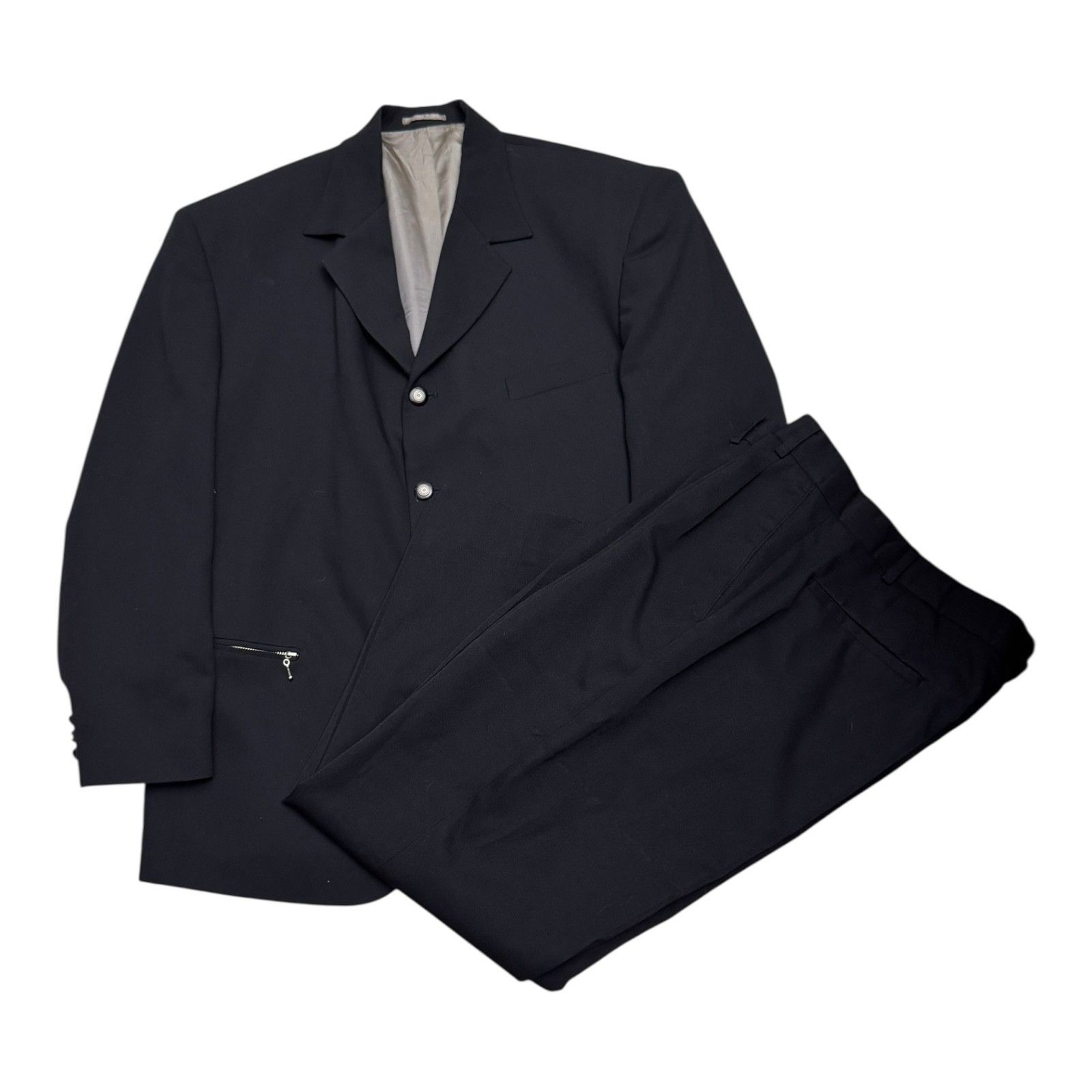 Vintage VINTAGE 2-Piece Casual Black Blazer Jacket SUIT Mens XL Size 46R - 1 Thumbnail
