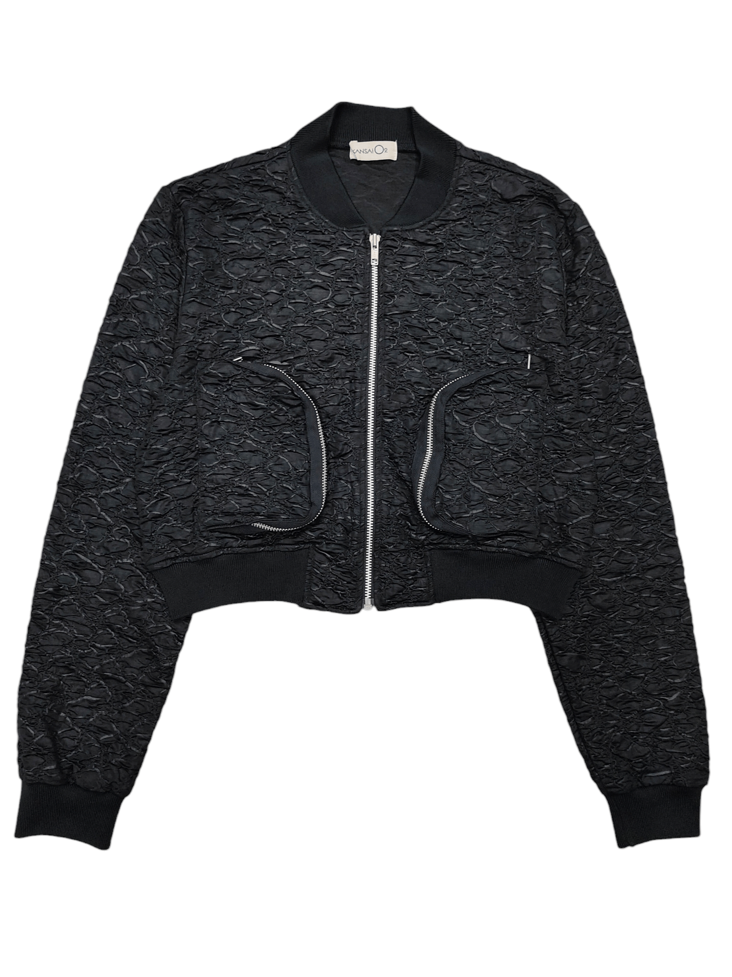 Kansai Yamamoto 80s Kansai 02- Archived Experimental Textured Cropped Bomber Size US M / EU 48-50 / 2 - 1 Thumbnail