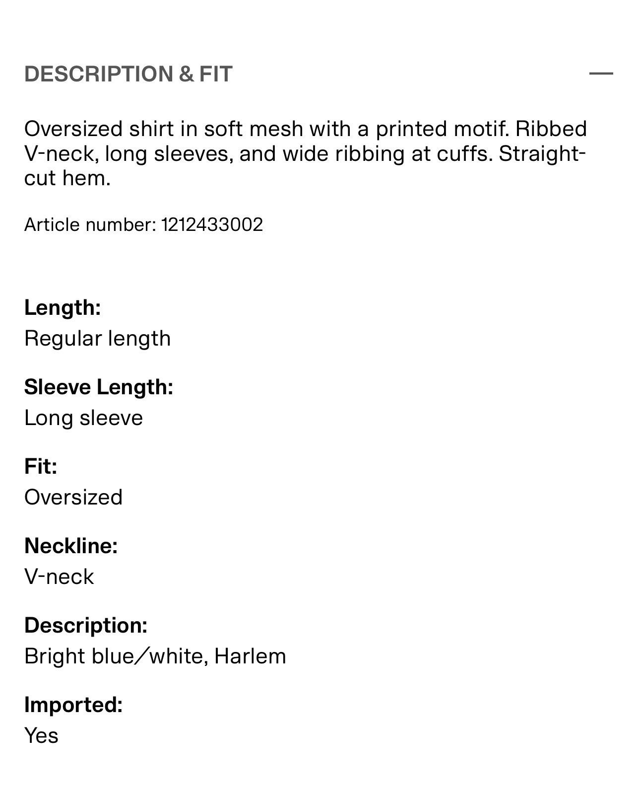 H&M Harlem Hockey Jersey Size US S / EU 44-46 / 1 - 6 Thumbnail