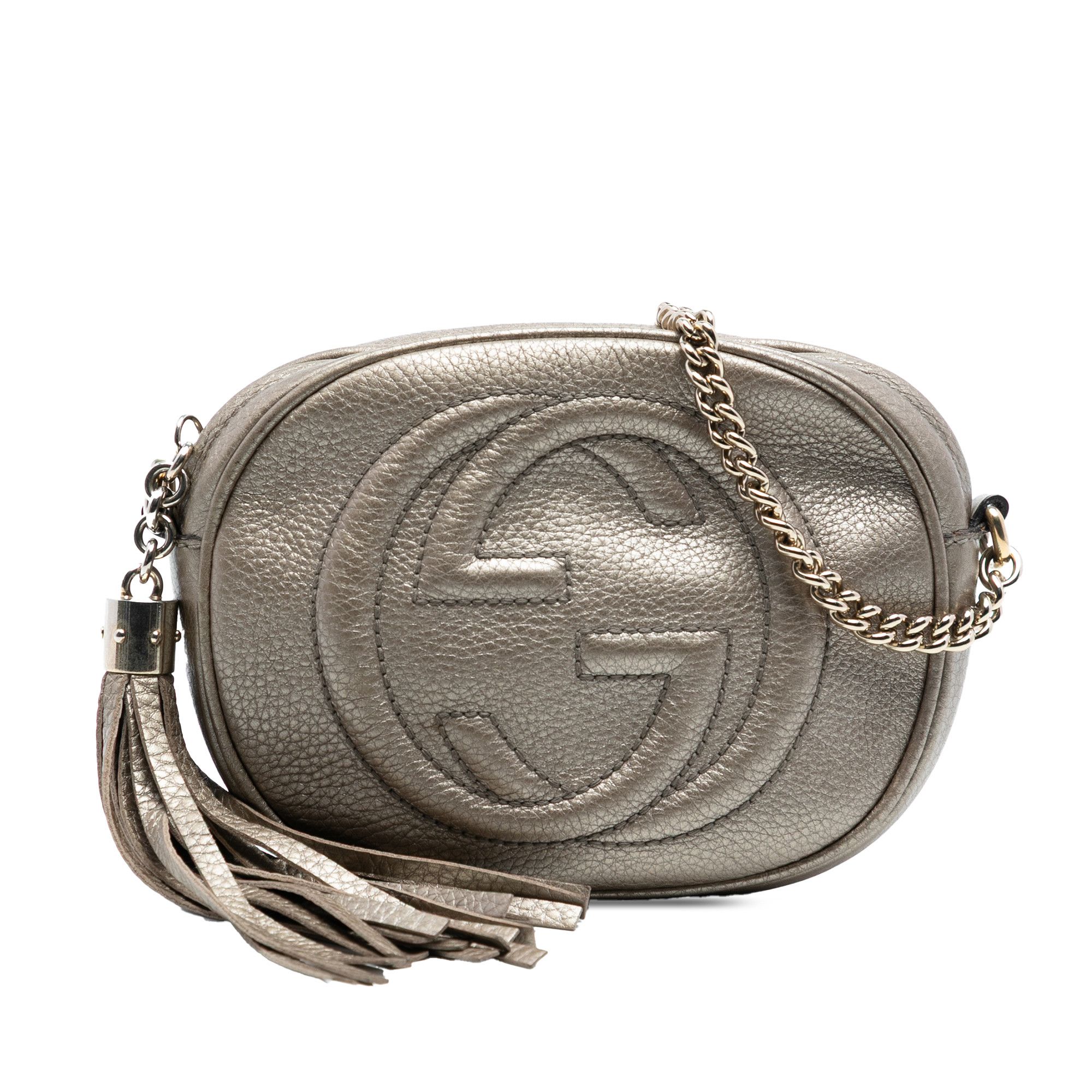 Gucci Gucci Mini Metallic Pebbled Calfskin Soho Chain Crossbody Size ONE SIZE - 1 Thumbnail