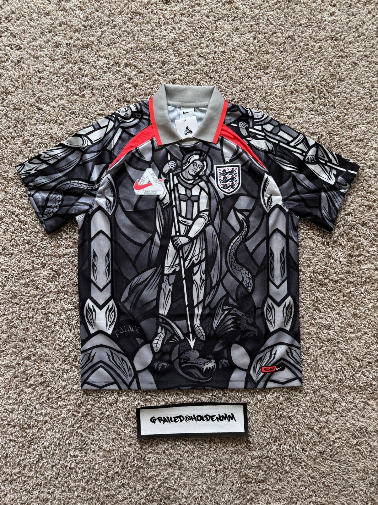 Palace Palace Nike England Dri Fit Football Jersey Pewter Grey