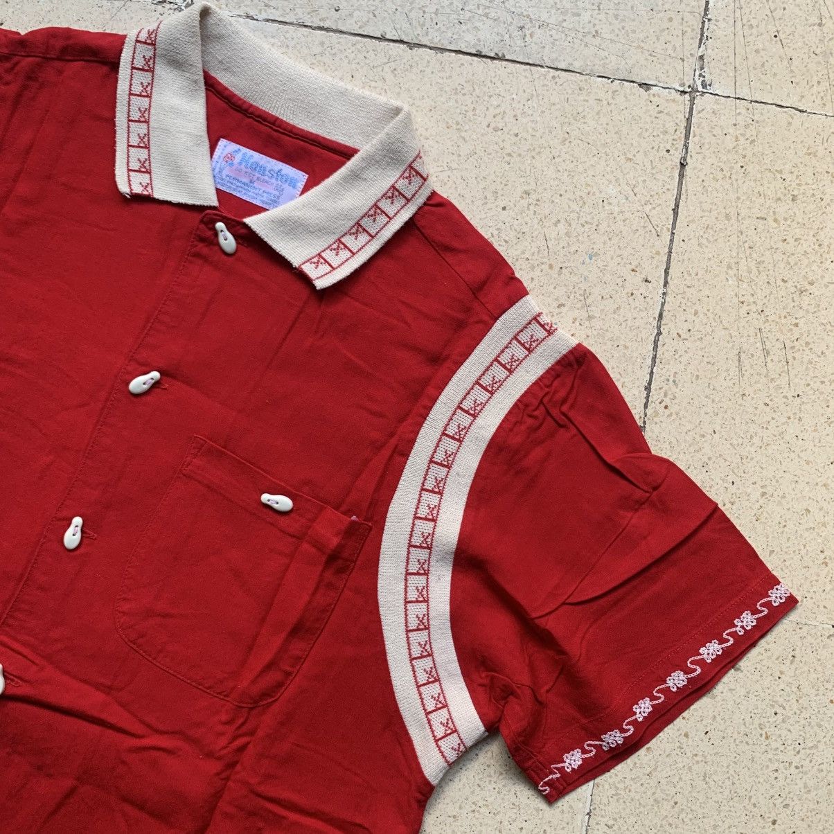 Japanese Brand Vtg Houston japan bowling shirt with bowling buttons shape Size US M / EU 48-50 / 2 - 5 Thumbnail