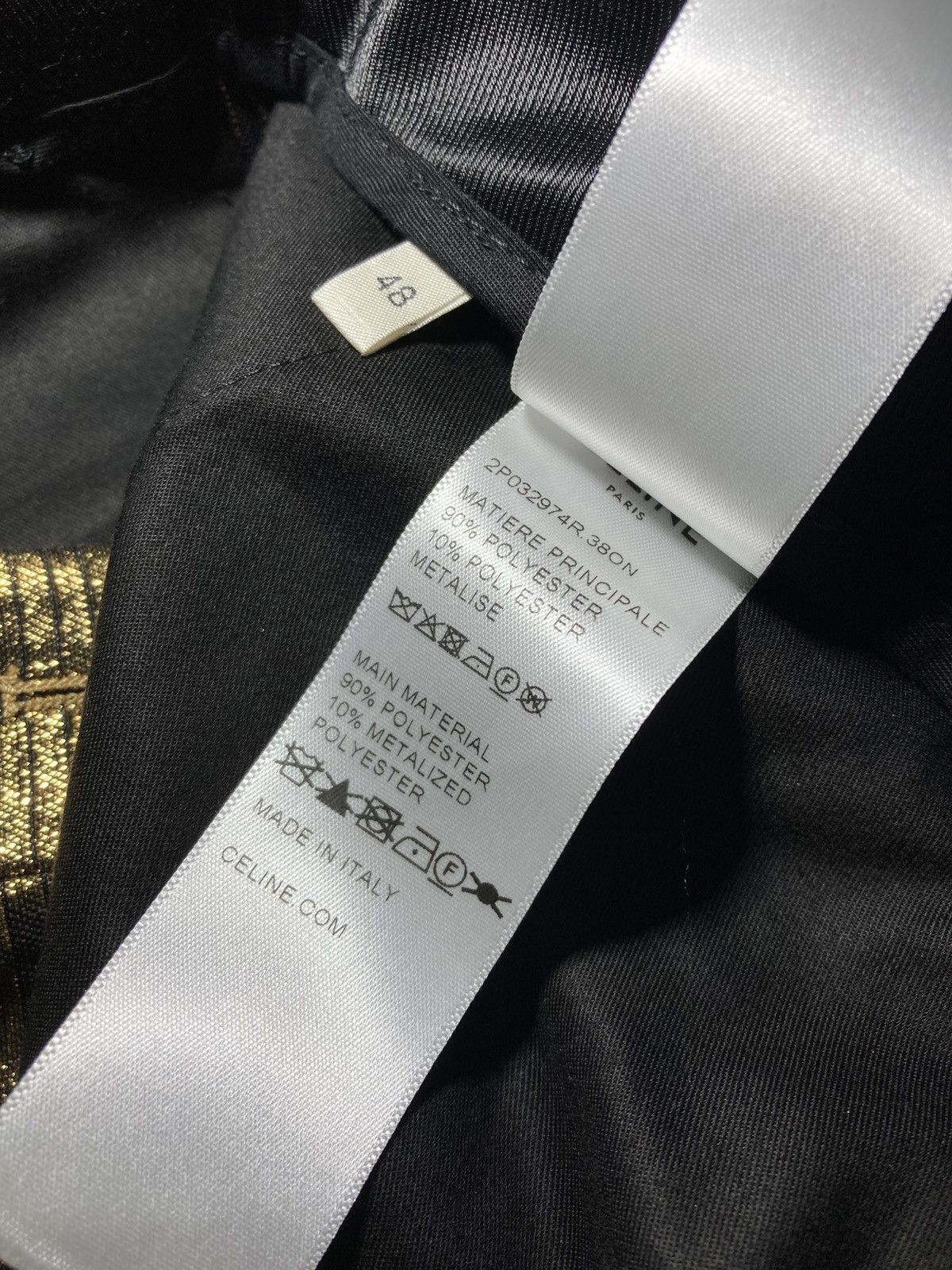 Celine AW23 Celine Gold Striped Flare Suit Pants Metallic 2023 Hedi Size US 32 / EU 48 - 8 Thumbnail