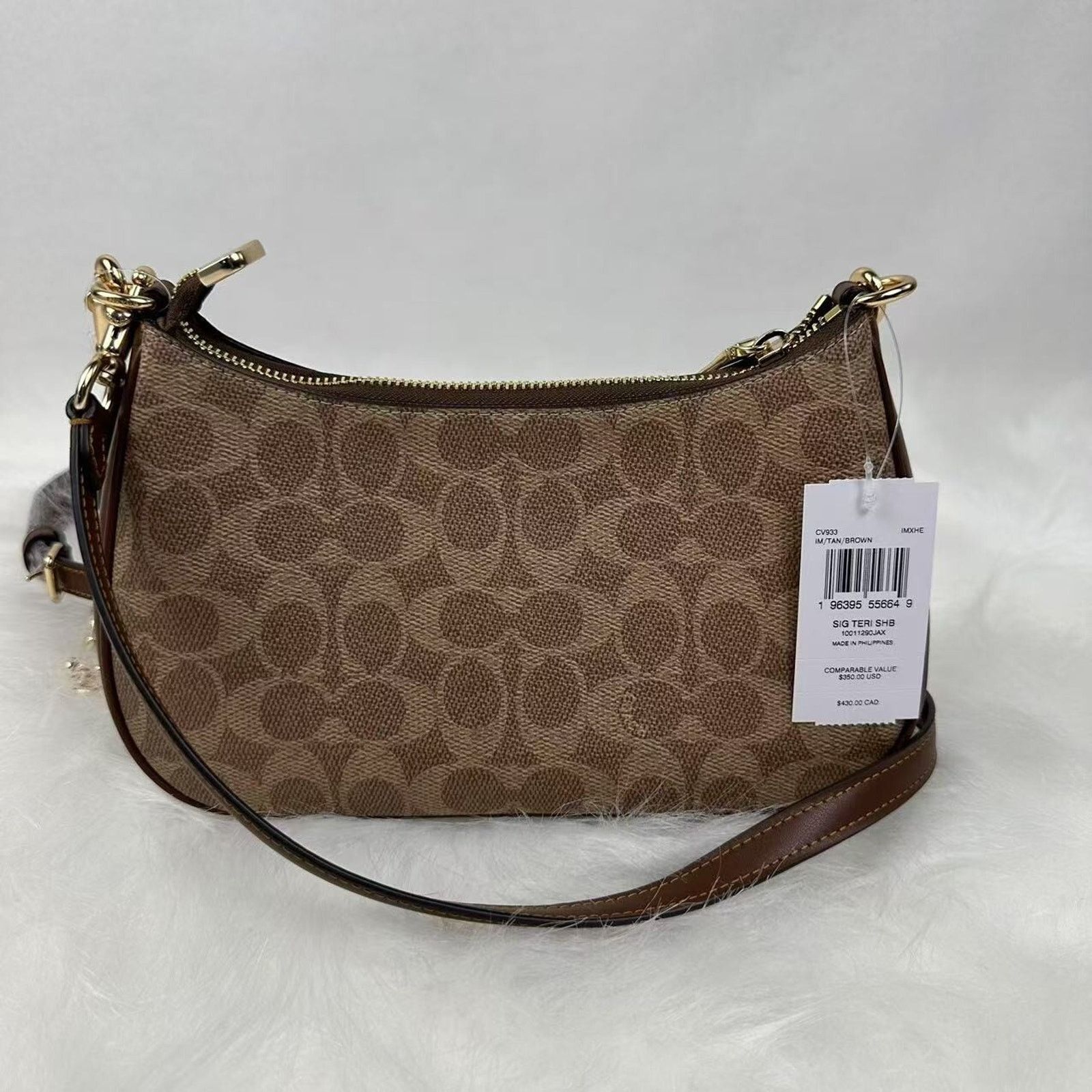 Coach Coach Teri Shoulder Crossbody Bag Signature Canvas/Tan/Brown Size ONE SIZE - 4 Thumbnail