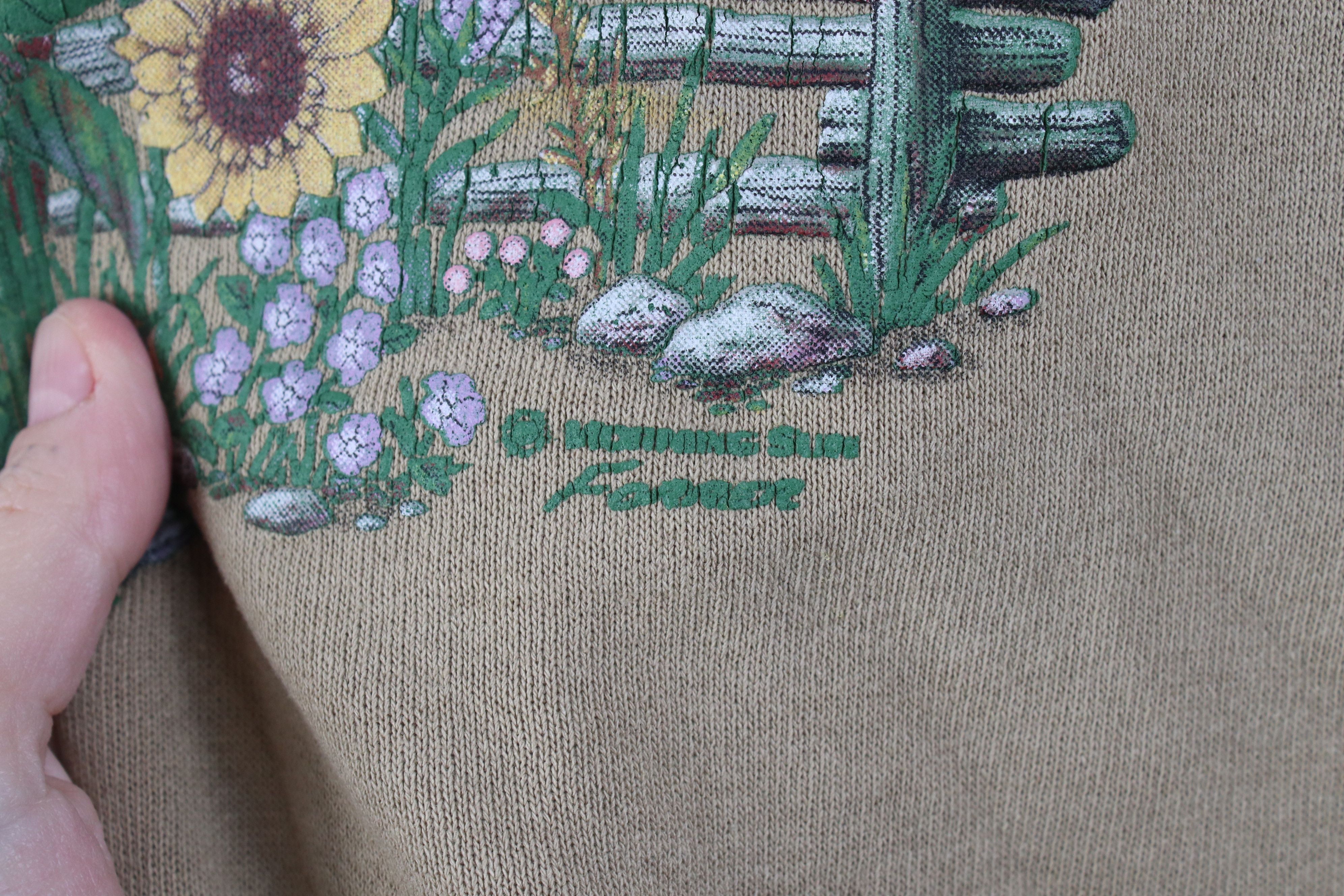 Vintage Vintage 90s Streetwear Nature Leaf Garden Flower Sweatshirt Size XL / US 12-14 / IT 48-50 - 6 Thumbnail