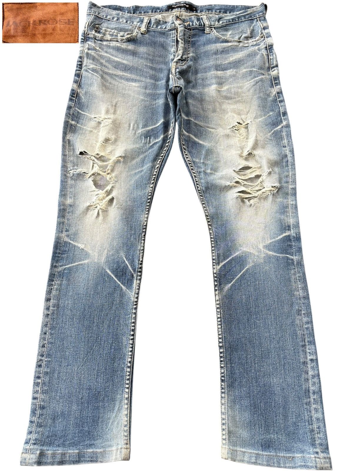JACKROSE Vintage Japanese Jackrose Faded Wash Distress Slim Jeans Size US 34 / EU 50 - 1 Thumbnail