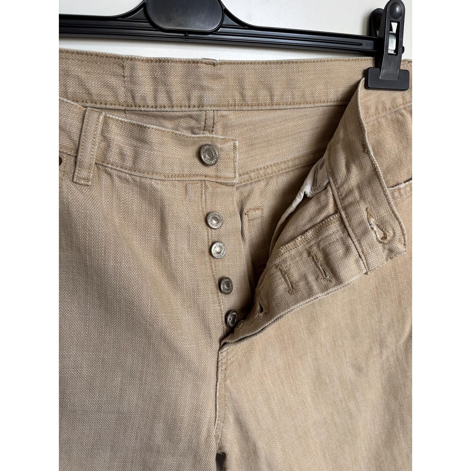 Levi's × Levi's Vintage Clothing × Vintage Levi’s 501 USA W34 L32 Beige 90s Button Fly 100% Cotton Jean Size US 34 / EU 50 - 5 Thumbnail
