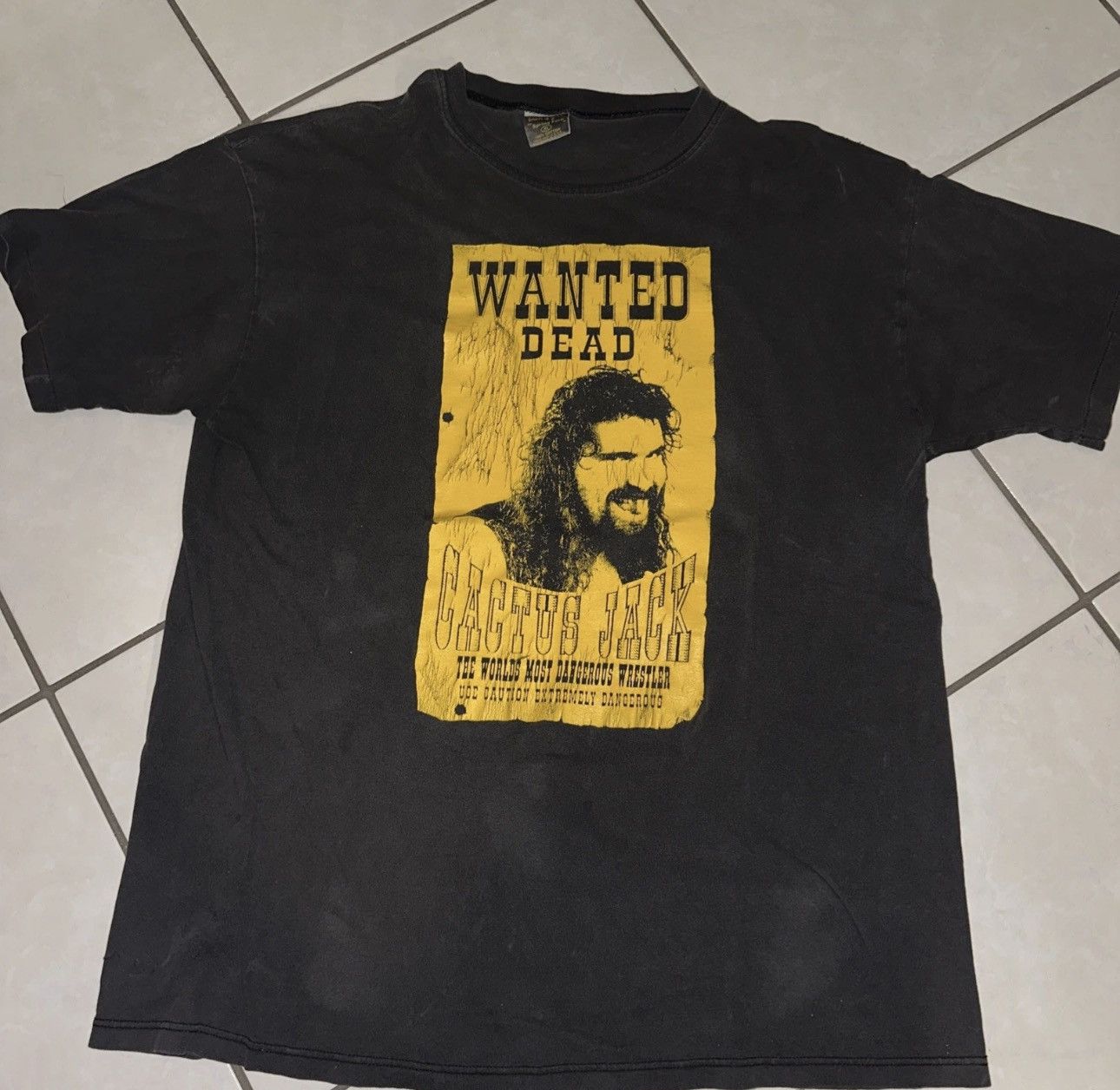 Vintage WWF WWE Cactus Jack Wanted Dead TEE XL RARE 1998