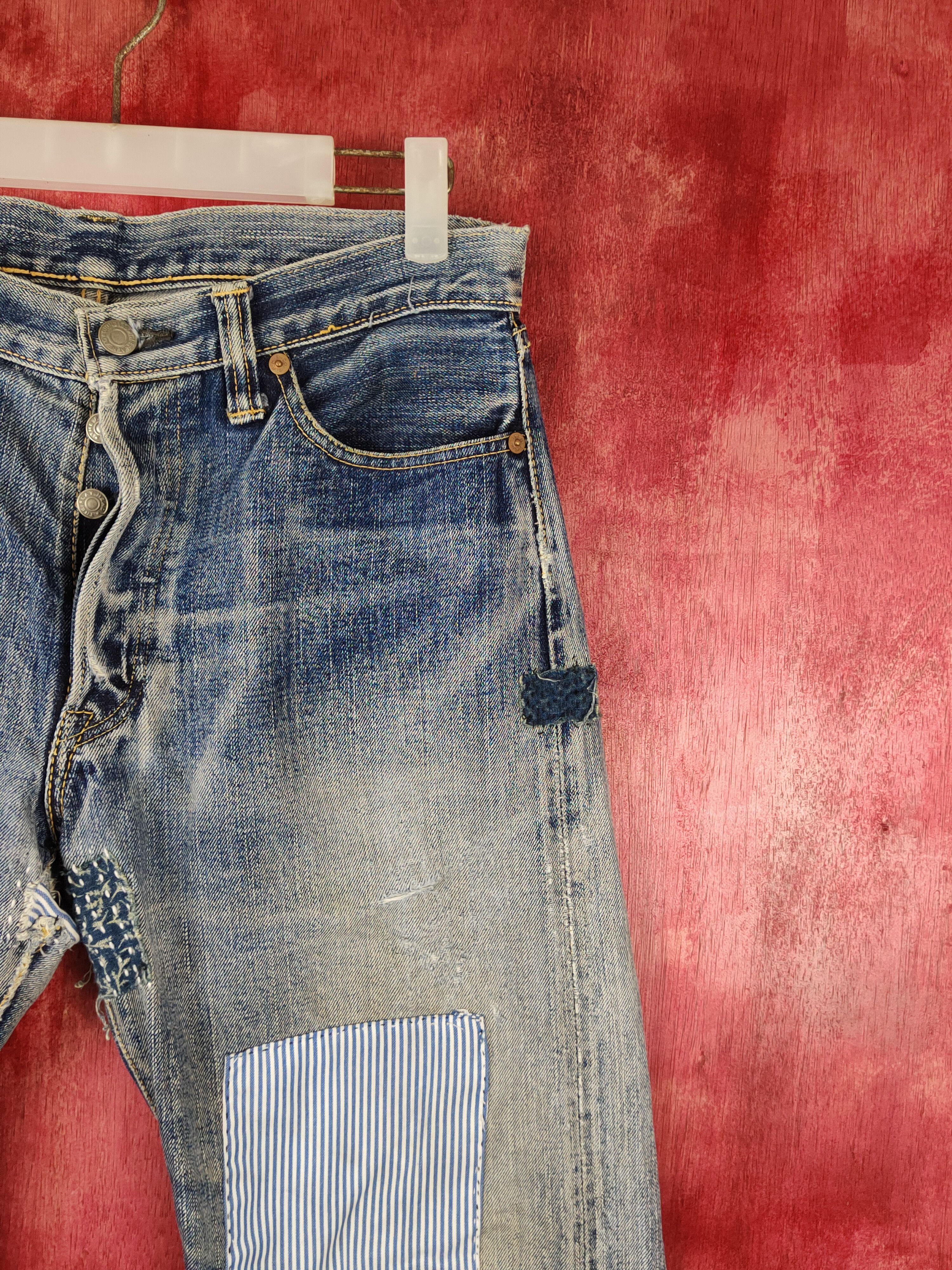 The Flat Head FlatHead C.T.F.H patchwork Selvedge sashiko denim #S1349DL Size US 32 / EU 48 - 6 Thumbnail