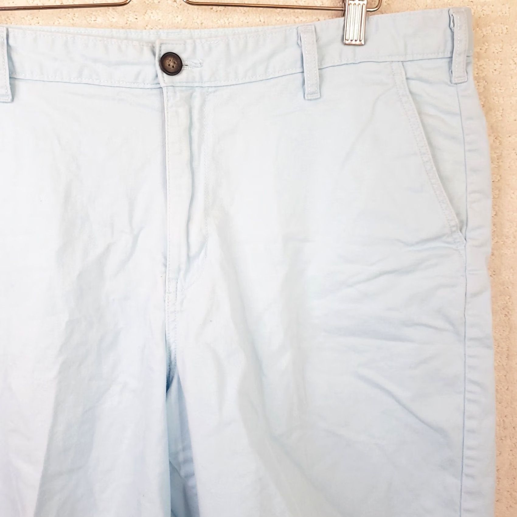 George George Men's Light Blue Cotton Casual Shorts 38X9.5 Size US 38 / EU 54 - 3 Thumbnail