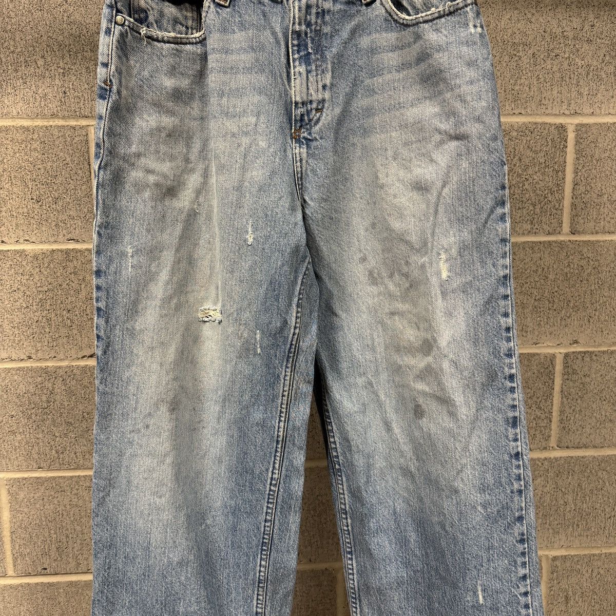Vintage Y2K Bullhead Baggy Thrashed Distressed Jeans ERD Grunge Size US 31 - 4 Thumbnail